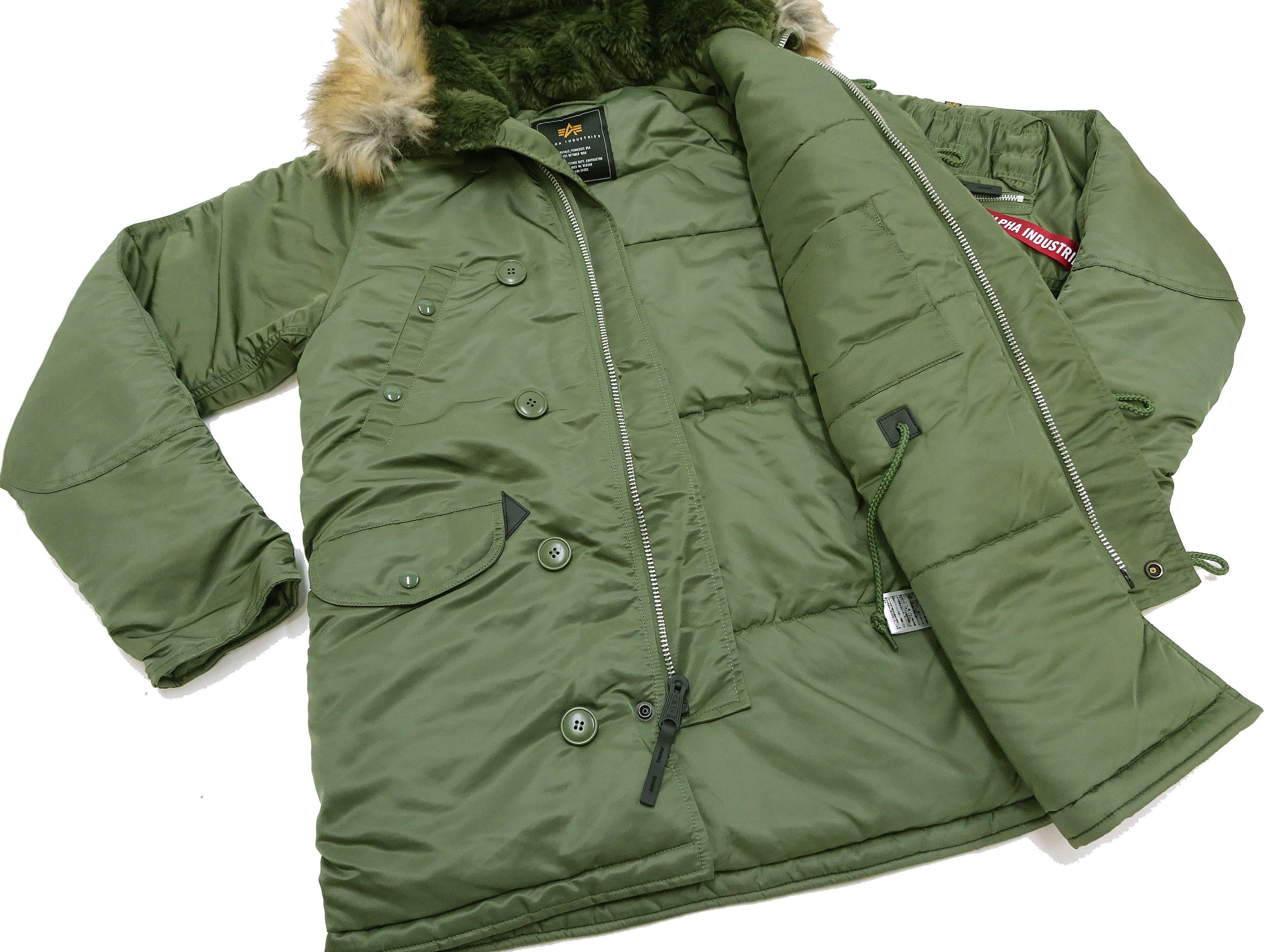 Alpha Industries N-3B Parka 20094 Men's Modern Fit Military Inspired Thigh-Length Padded Nylon Hooded Coat Jacket 20094-503 Vintage-Green - Image 17