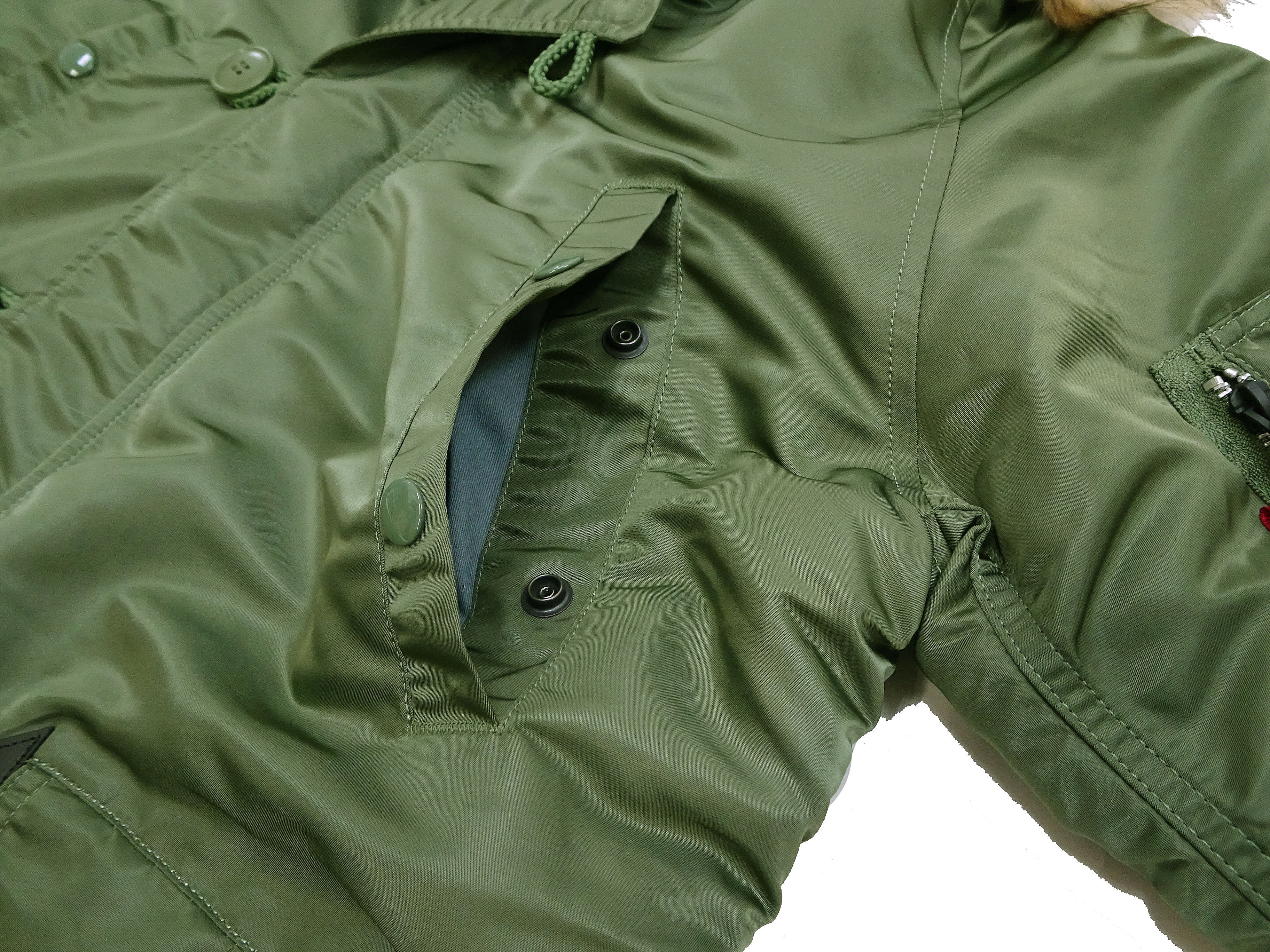 Alpha Industries N-3B Parka 20094 Men's Modern Fit Military Inspired Thigh-Length Padded Nylon Hooded Coat Jacket 20094-503 Vintage-Green - Image 9