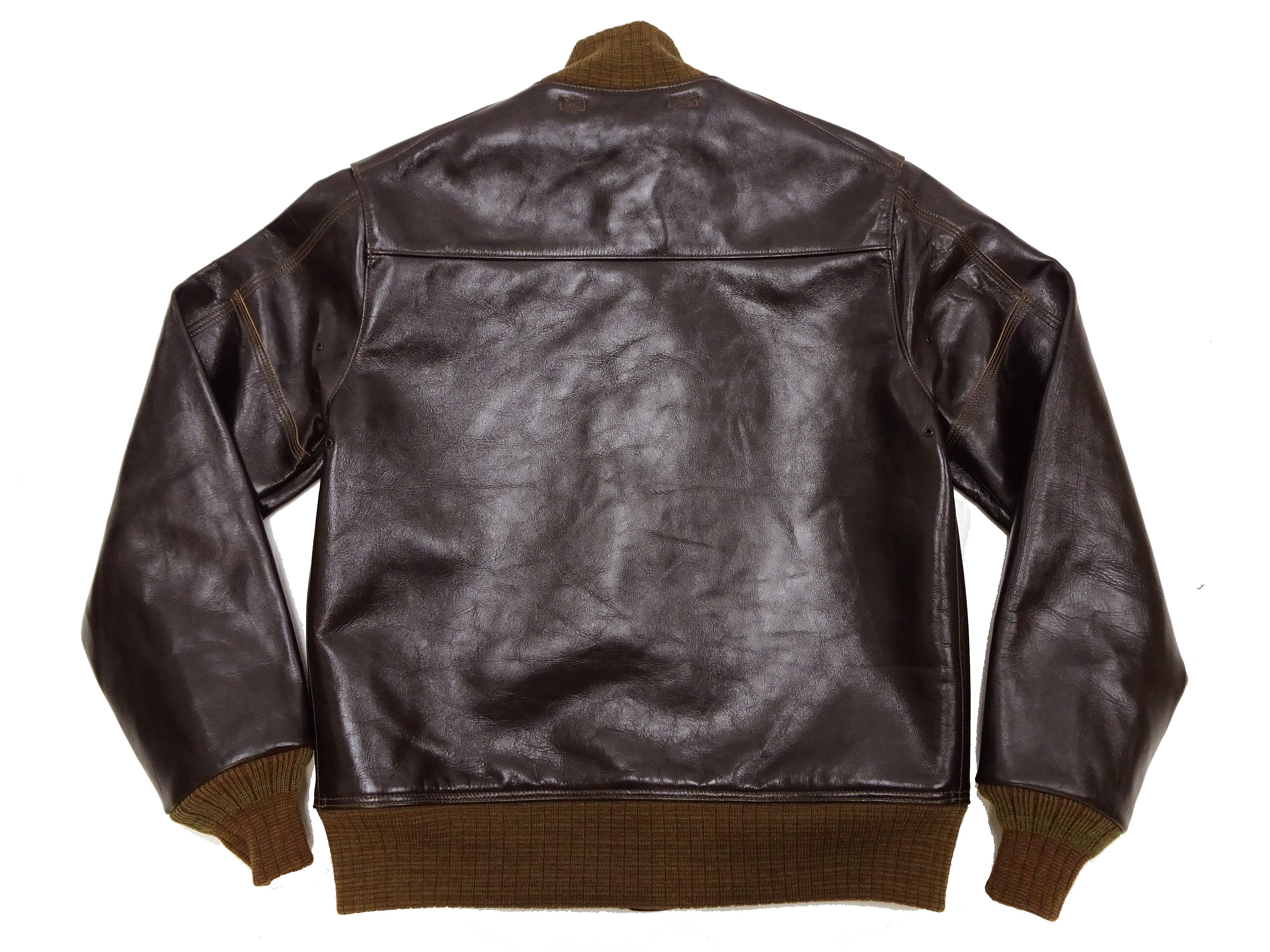 Buzz Rickson A-1 Flight Jacket Men's Reproduction of A1 Leather Bomber Jacket BR80649 Seal-Brown - Image 19