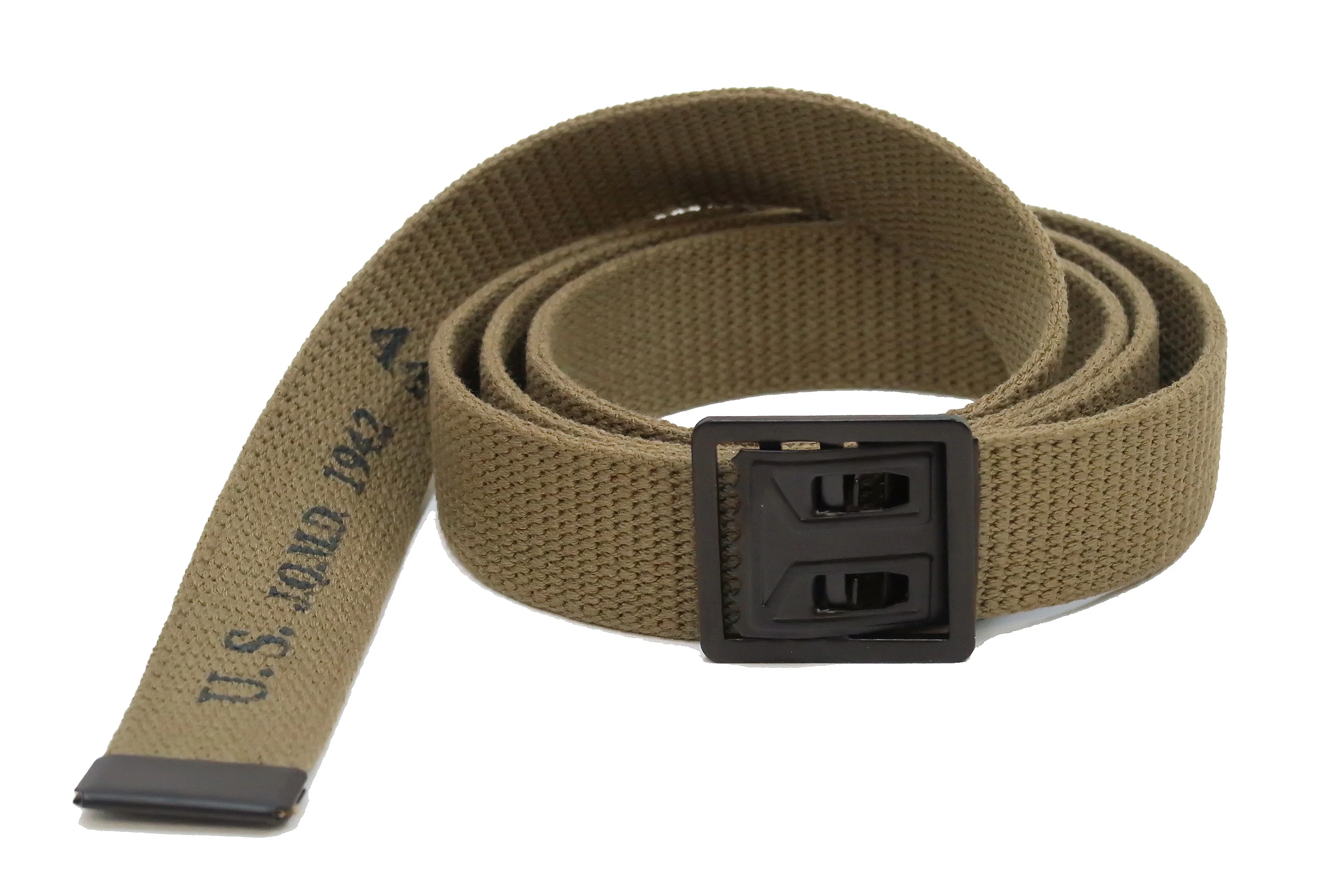 Buzz Rickson Belt Men's Repro M-1937 WW2 US Army GI Cotton Webbing Belt BR02719 Khaki - Image 3