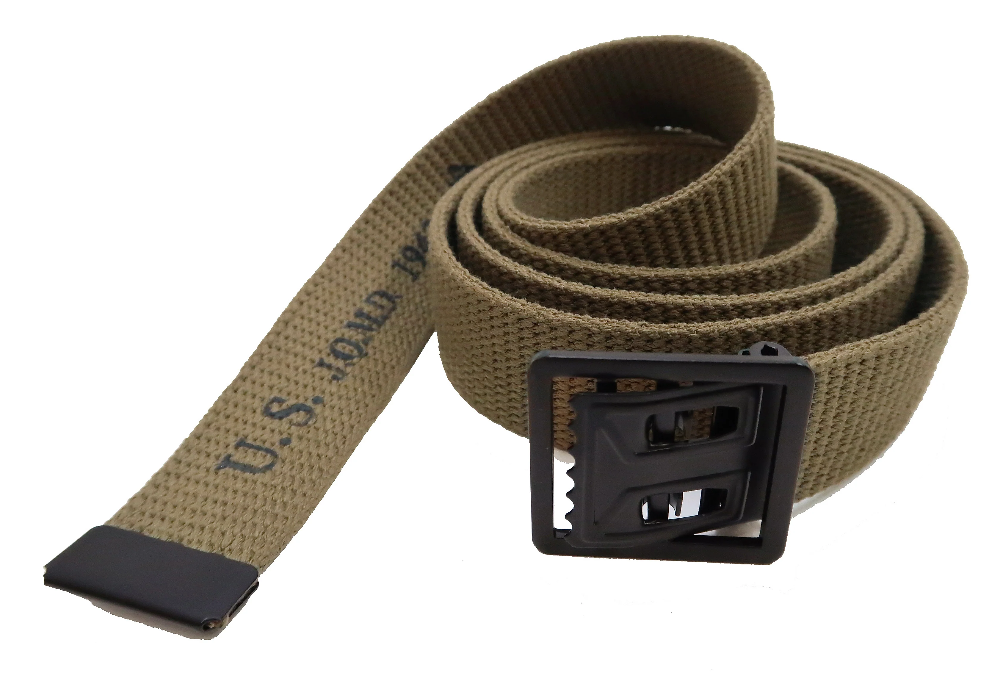 Buzz Rickson Belt Men's Repro M-1937 WW2 US Army GI Cotton Webbing Belt BR02719 Khaki - Image 5