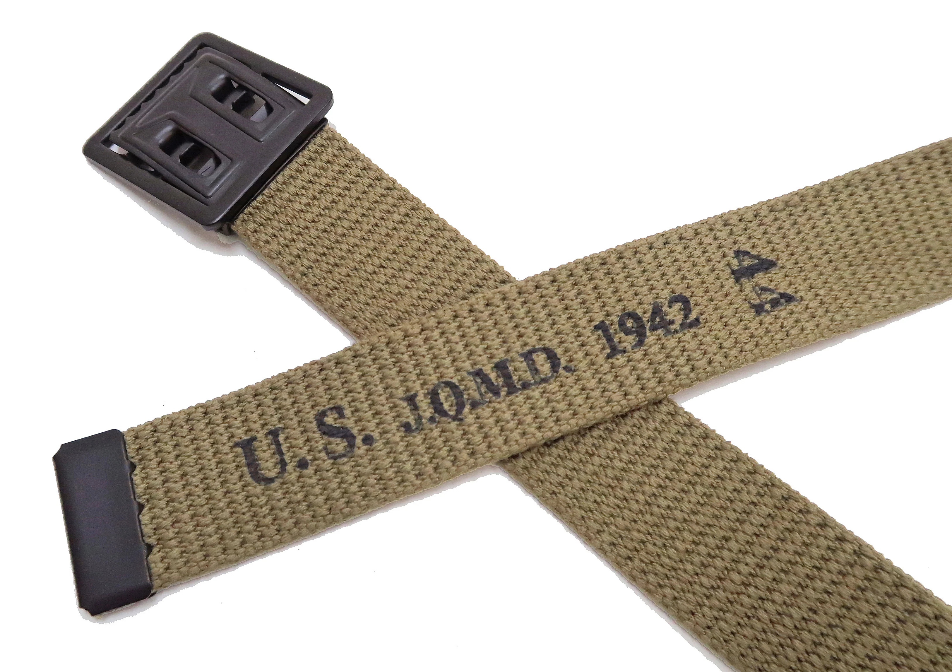 Buzz Rickson Belt Men's Repro M-1937 WW2 US Army GI Cotton Webbing Belt BR02719 Khaki - Image 8