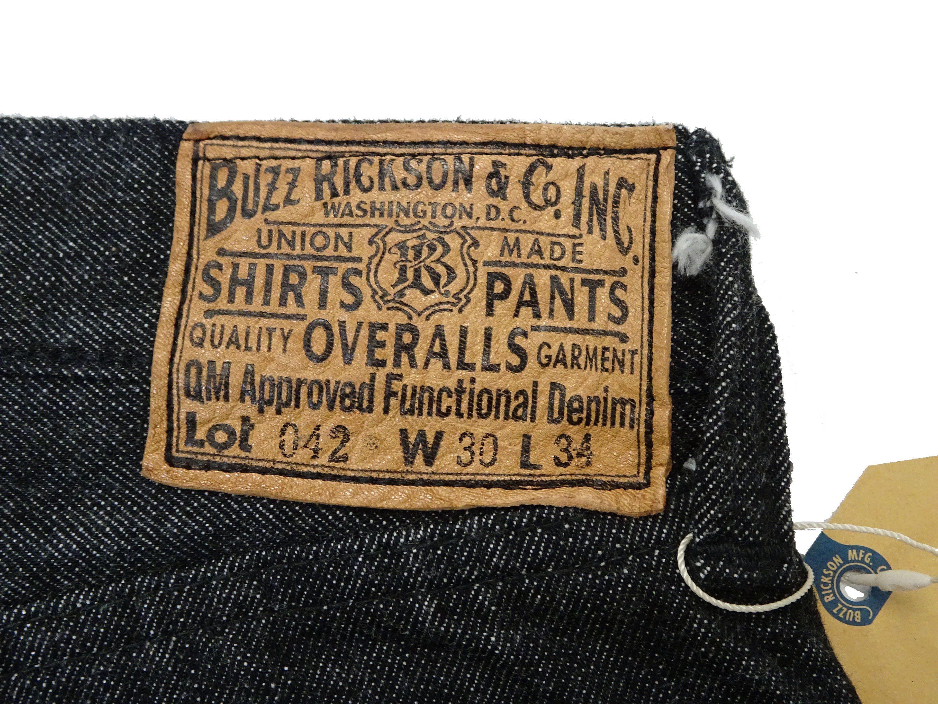 Buzz Rickson Black Denim Jeans BR43042 Men's William Gibson Collection WWII Style Classic Straight Fit 13.6 oz. Black Denim Pants 411A One-Wash - Image 19