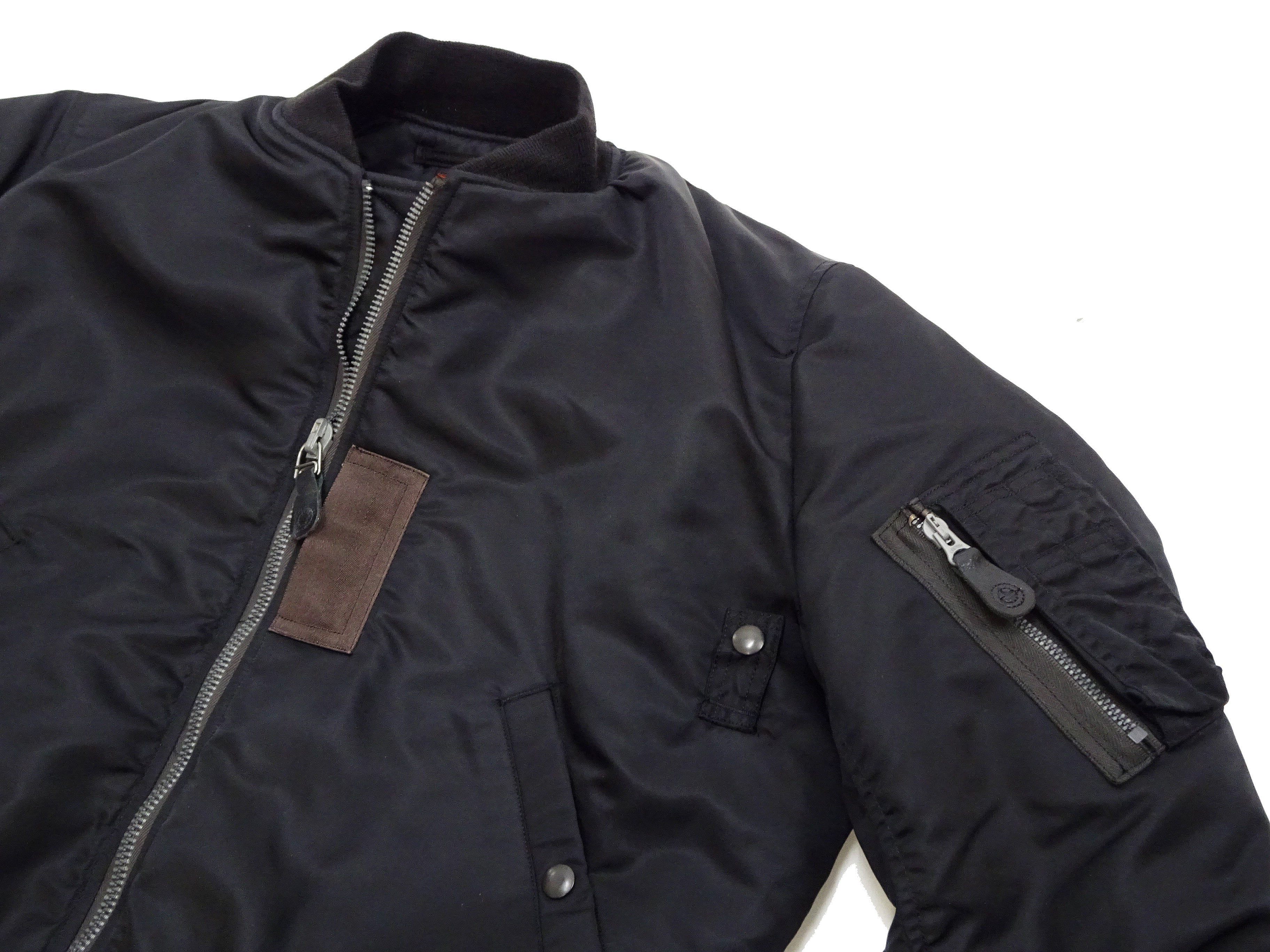Buzz Rickson Black MA-1 Flight Jacket Men's William Gibson Collection Albert Turner MA1 Bomber Jacket BR15414 No-Stencil - Image 10