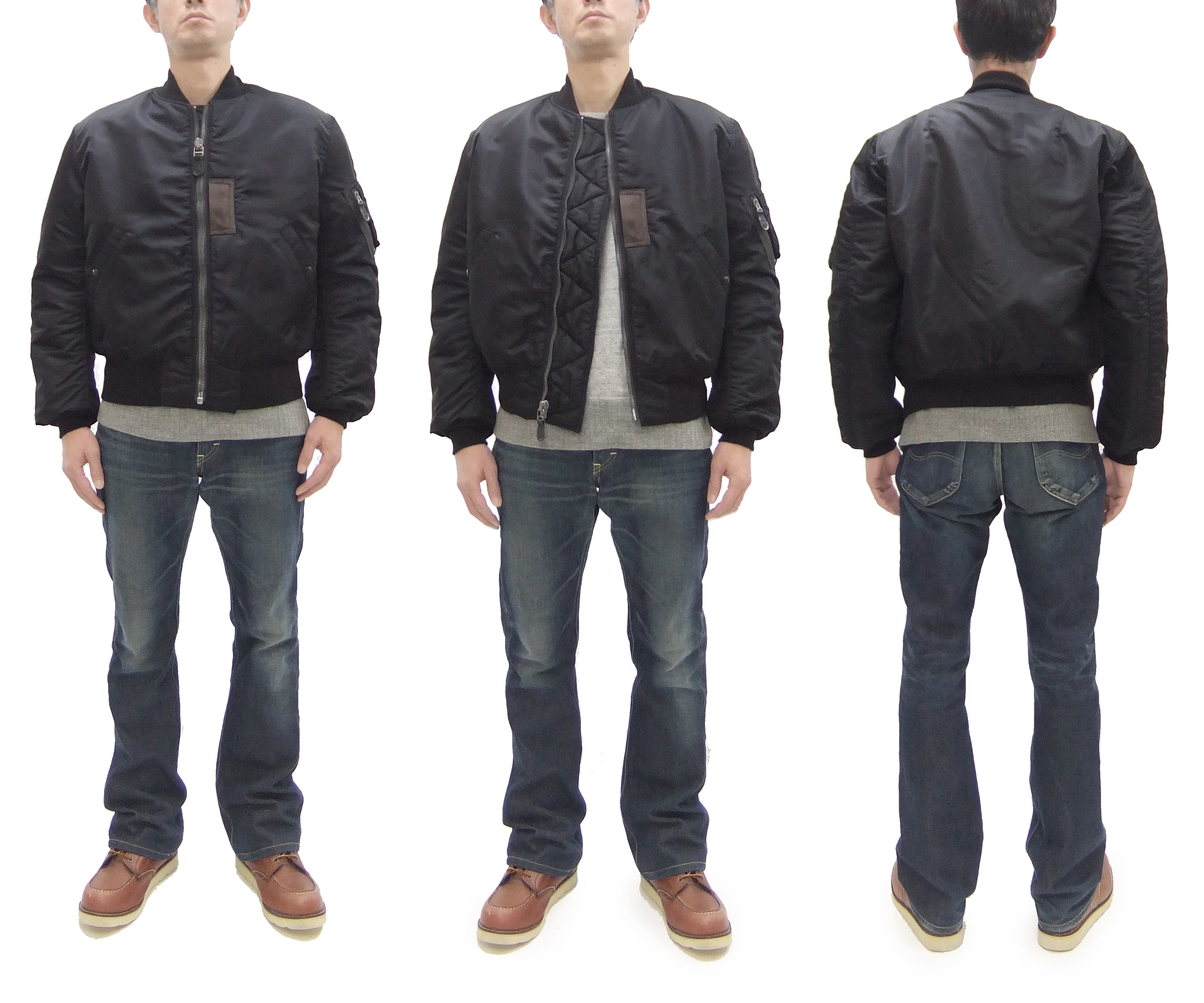 Buzz Rickson Black MA-1 Flight Jacket Men's William Gibson Collection Albert Turner MA1 Bomber Jacket BR15414 No-Stencil - Image 3