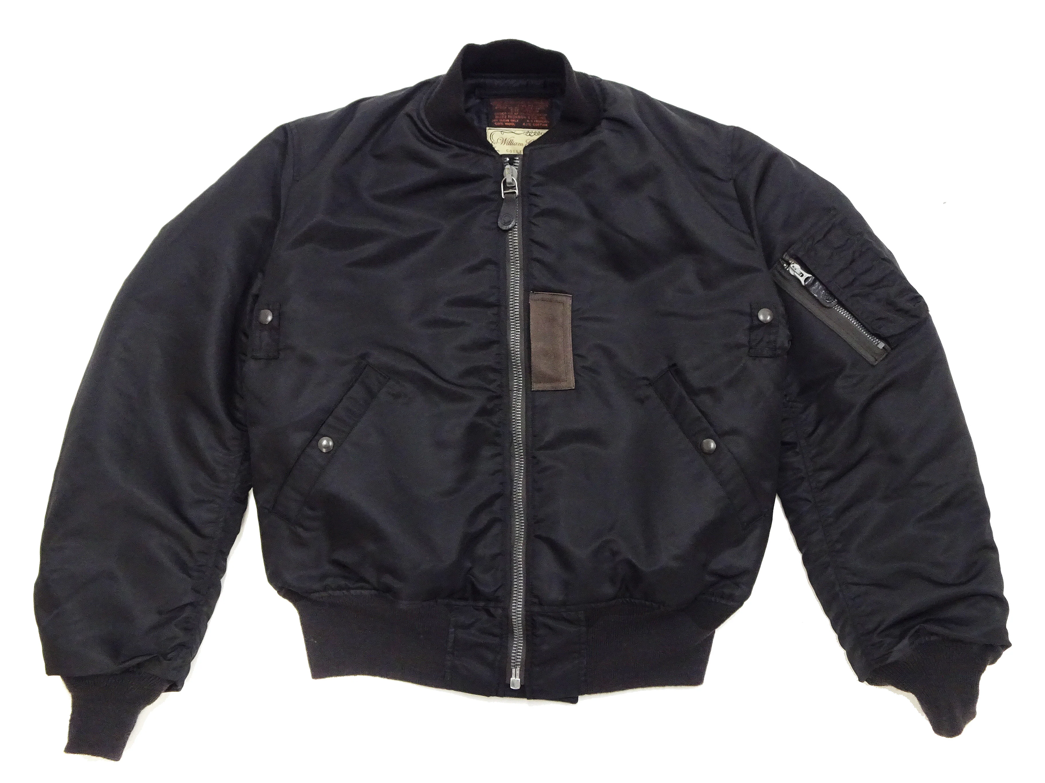 Buzz Rickson Black MA-1 Flight Jacket Men's William Gibson Collection Albert Turner MA1 Bomber Jacket BR15414 No-Stencil - Image 7
