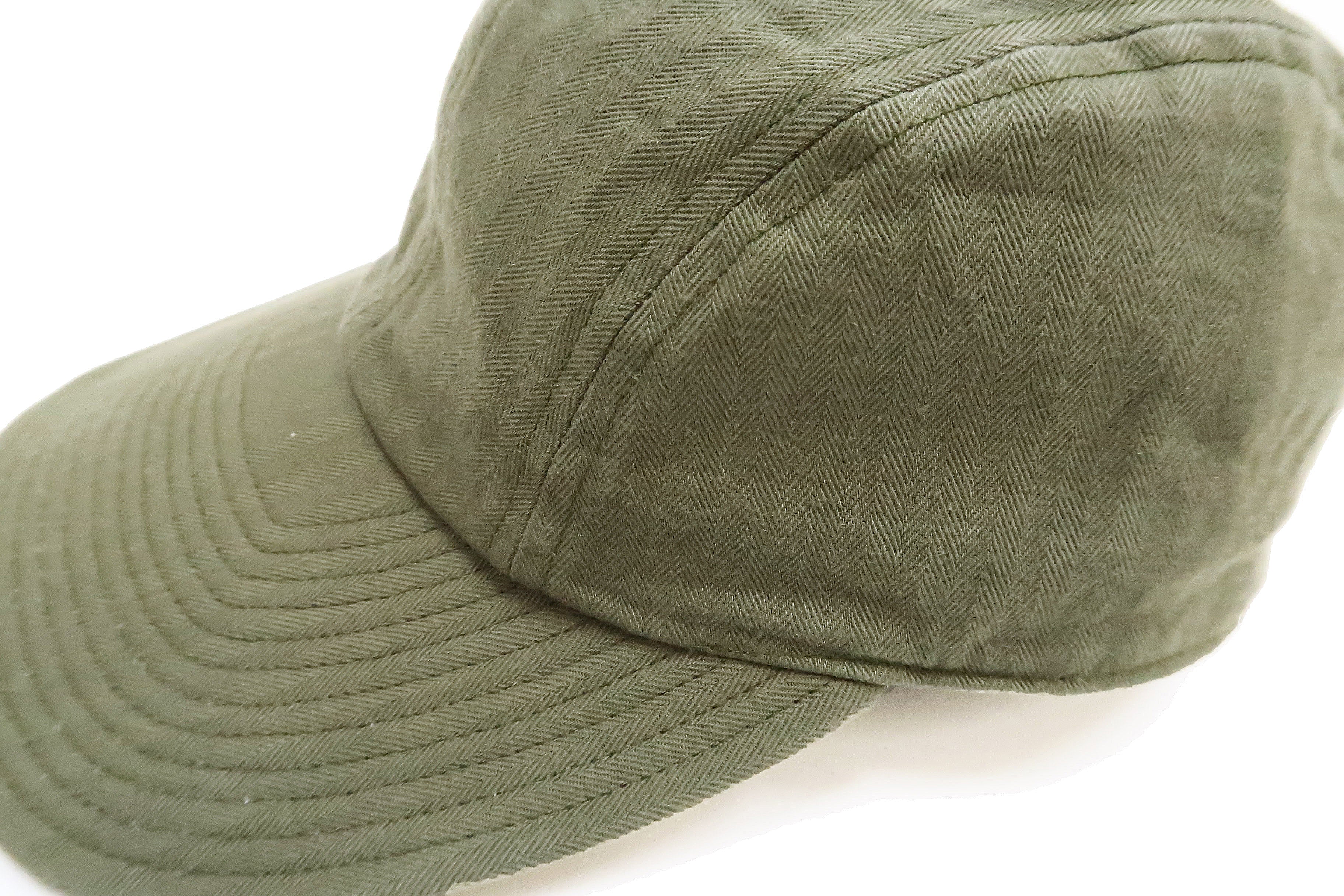 Buzz Rickson Cap Men's Casual Military Style HBT Herringbone Working Hat BR02714 Olive - Image 7