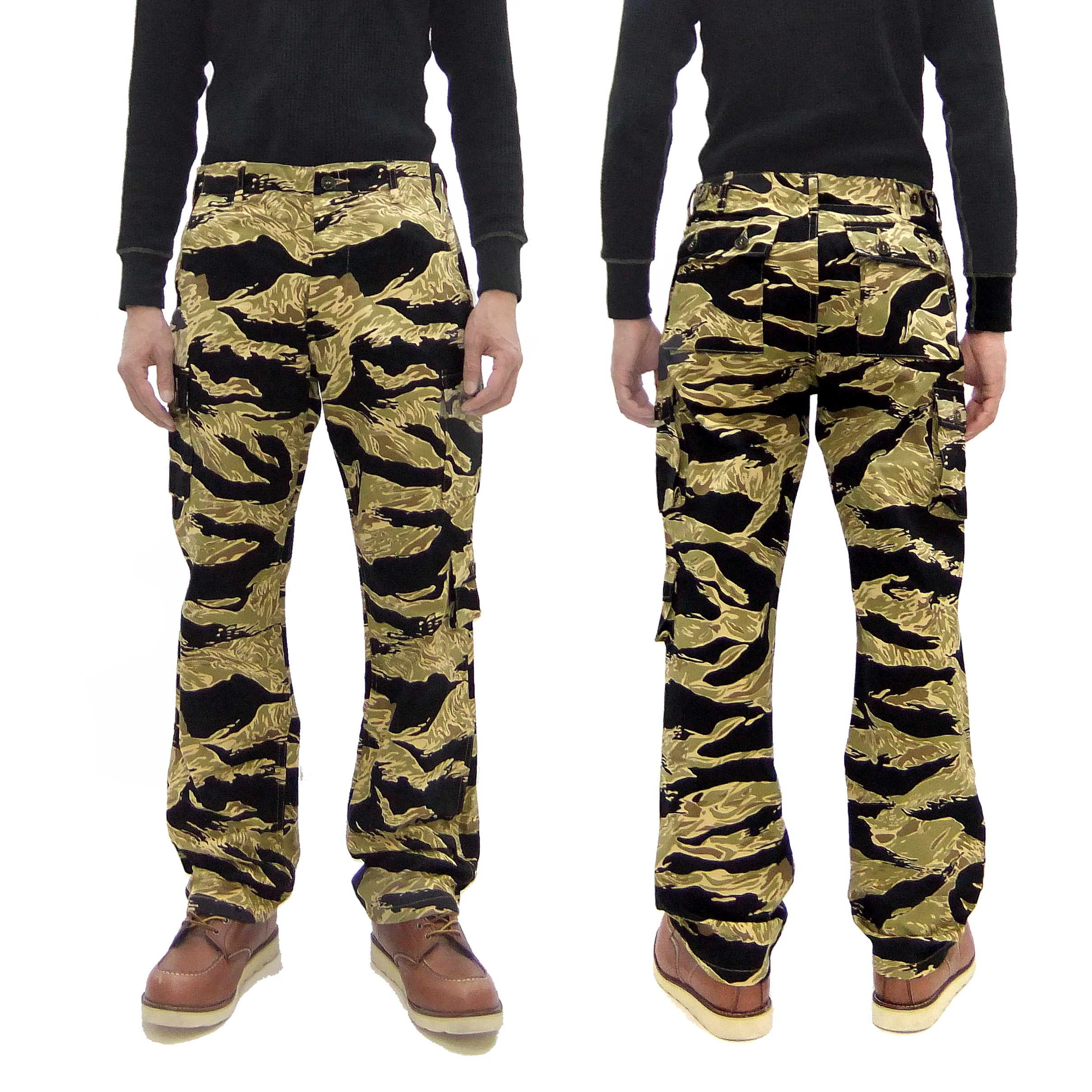 Buzz Rickson Cargo Pants Men's Relaxed-Fit U.S. Military Gold Tiger Stripr Camouflage Trousers BR42502 - Image 5