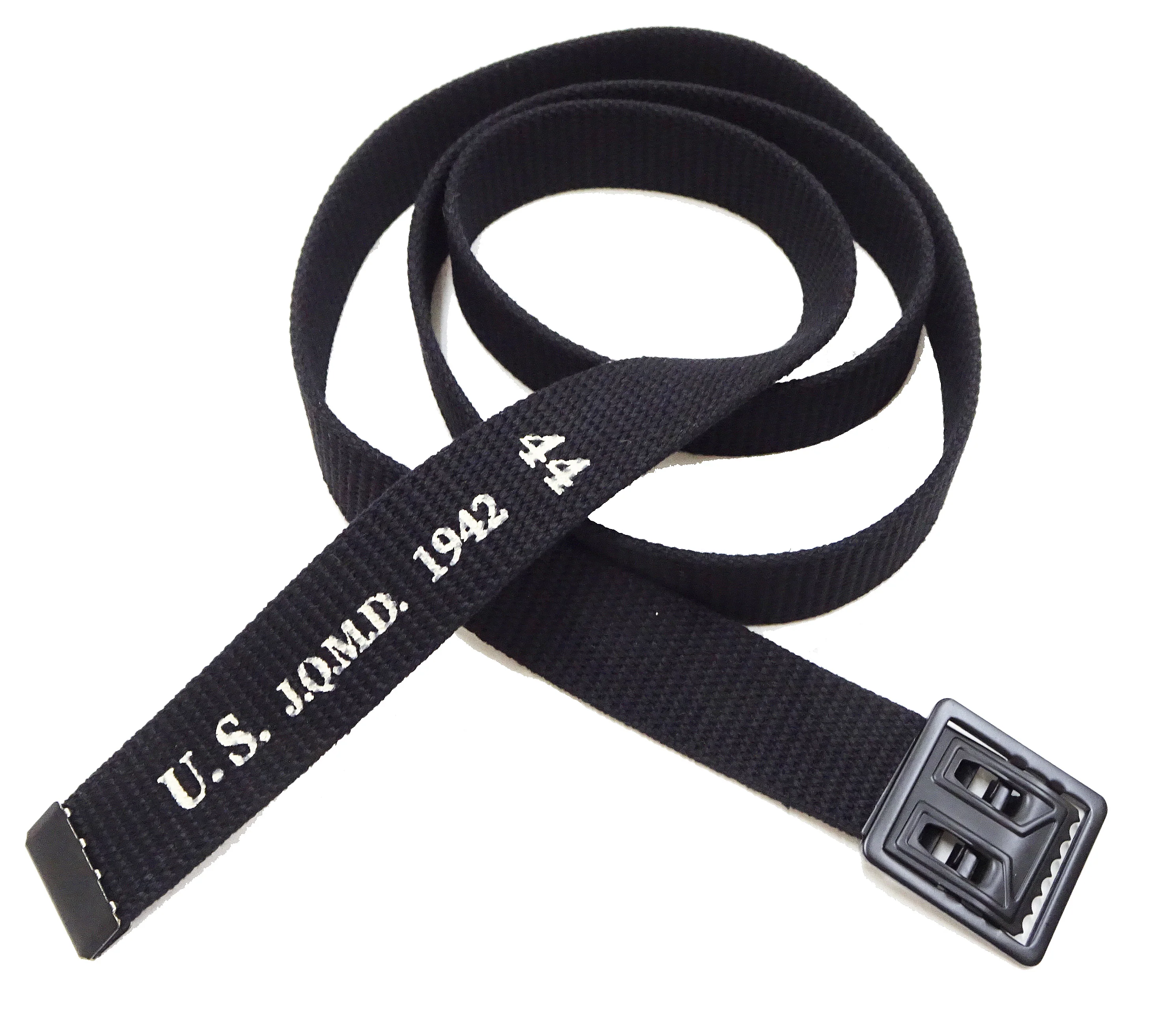 Buzz Rickson Cotton Webbing Belt Men's William Gibson M-1937 WW2 US Army GI Belt Black Version BR02767 - Image 5