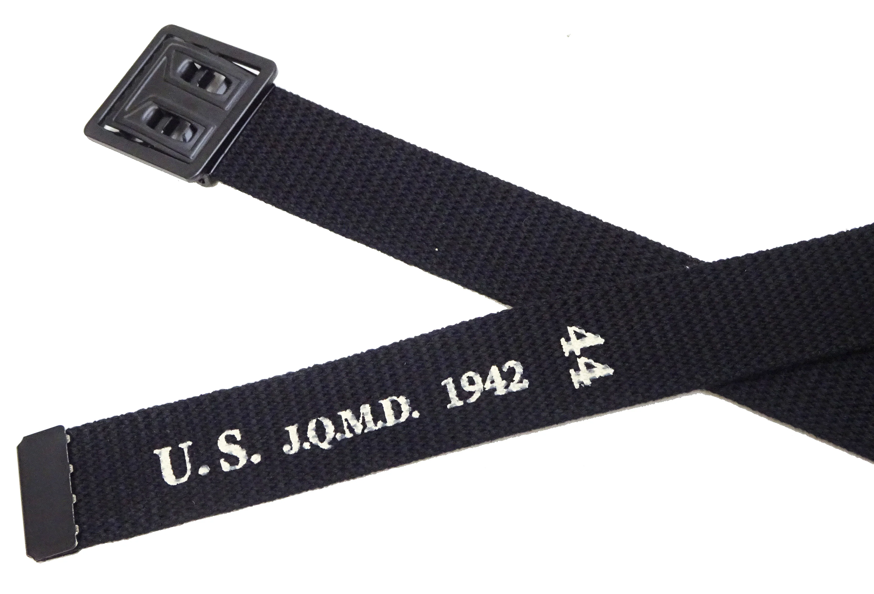Buzz Rickson Cotton Webbing Belt Men's William Gibson M-1937 WW2 US Army GI Belt Black Version BR02767 - Image 6