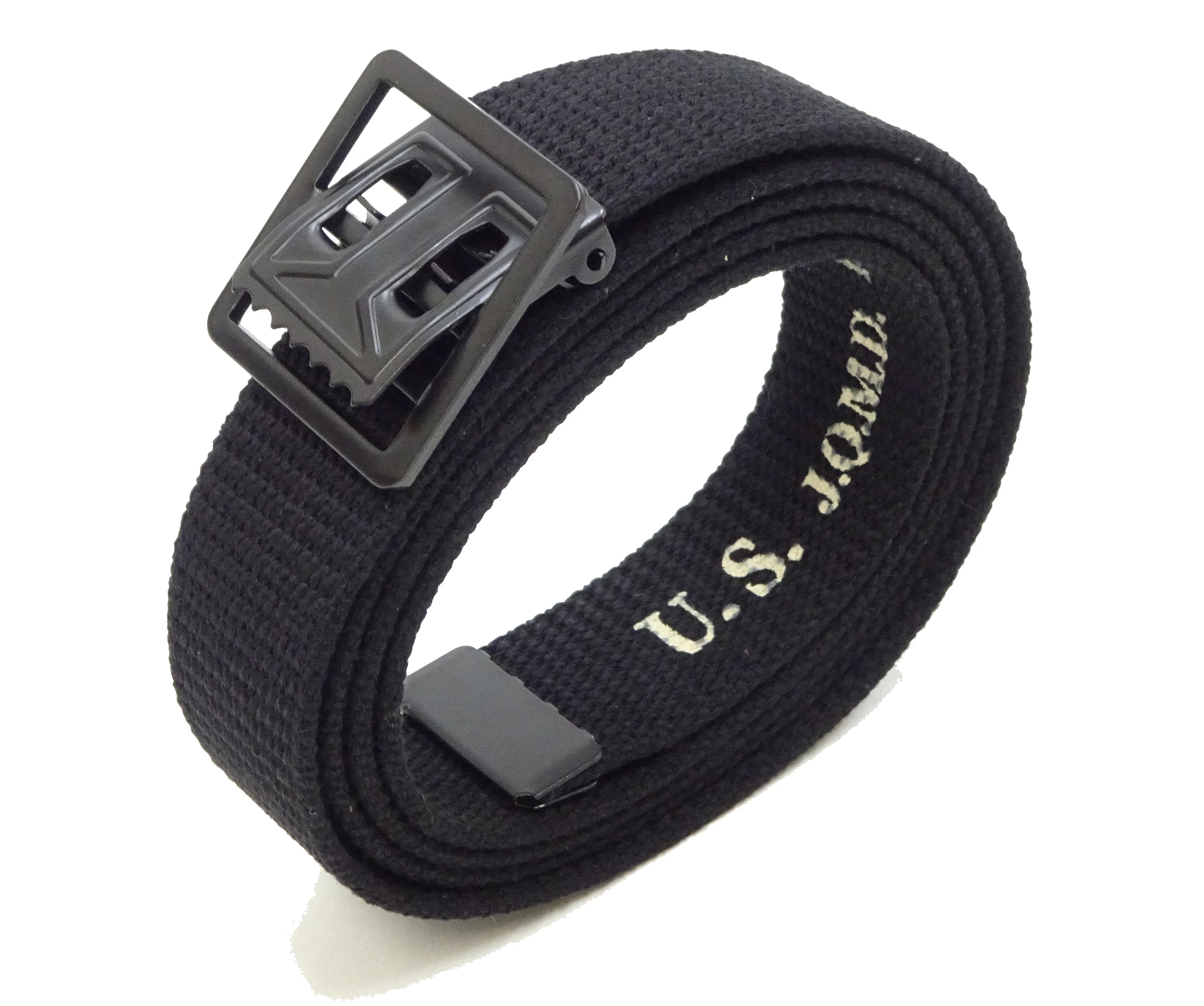 Buzz Rickson Cotton Webbing Belt Men's William Gibson M-1937 WW2 US Army GI Belt Black Version BR02767 - Image 7