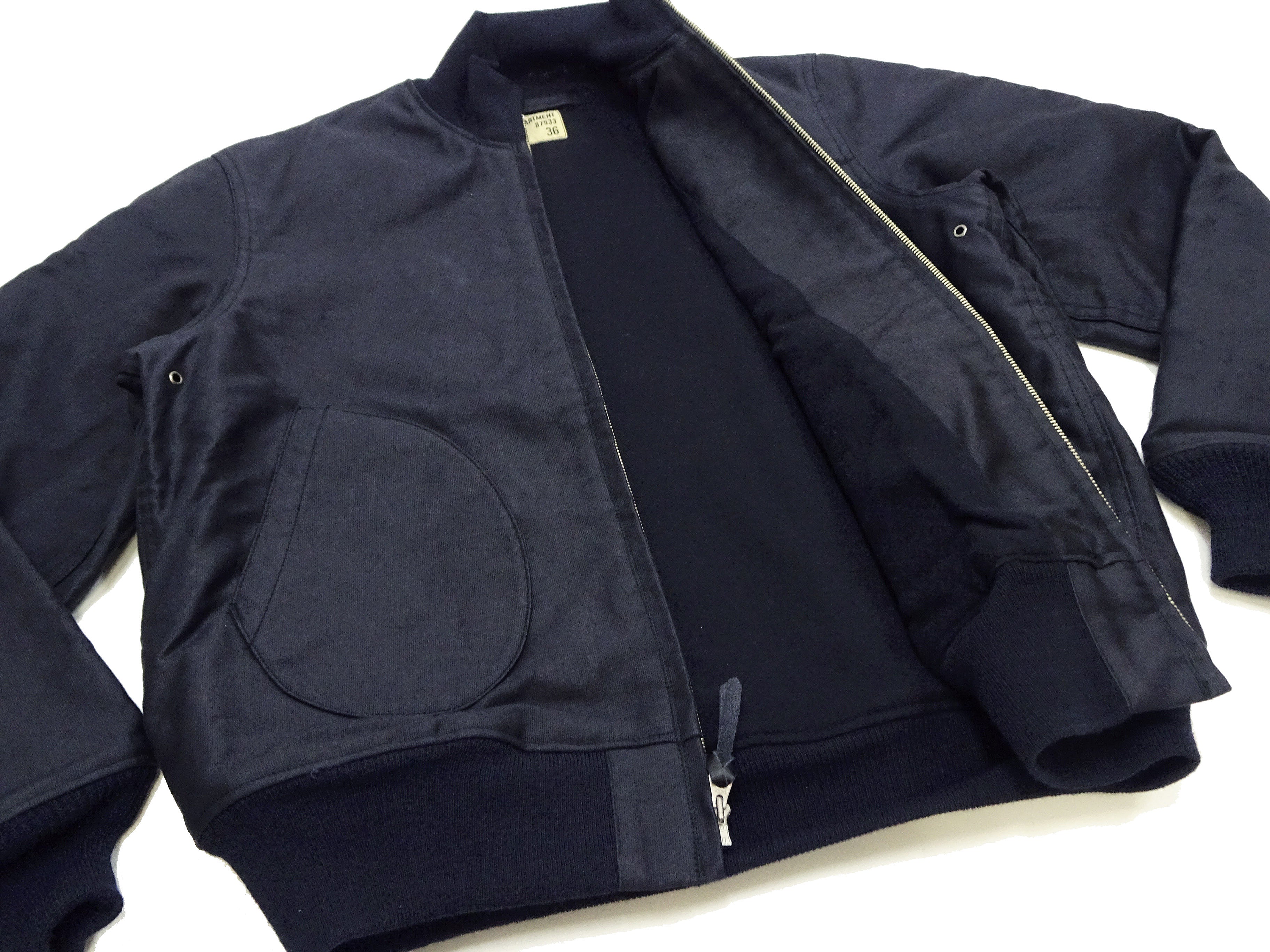 Buzz Rickson Deck Jacket BR15579 Men's Reproduction of US Navy Deck Zip Jacket CONTRACT 87533 Navy-Blue - Image 12