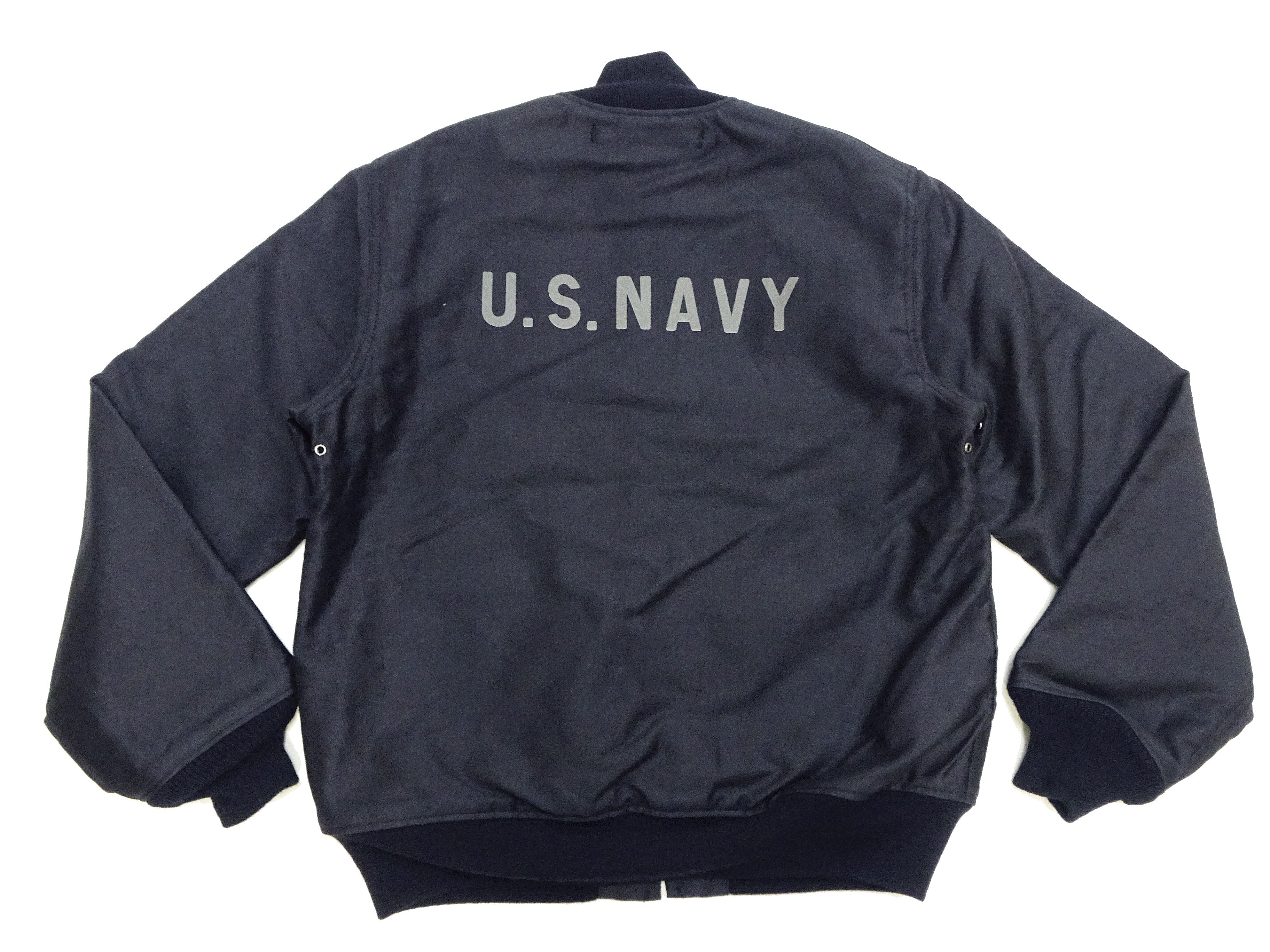 Buzz Rickson Deck Jacket BR15579 Men's Reproduction of US Navy Deck Zip Jacket CONTRACT 87533 Navy-Blue - Image 14