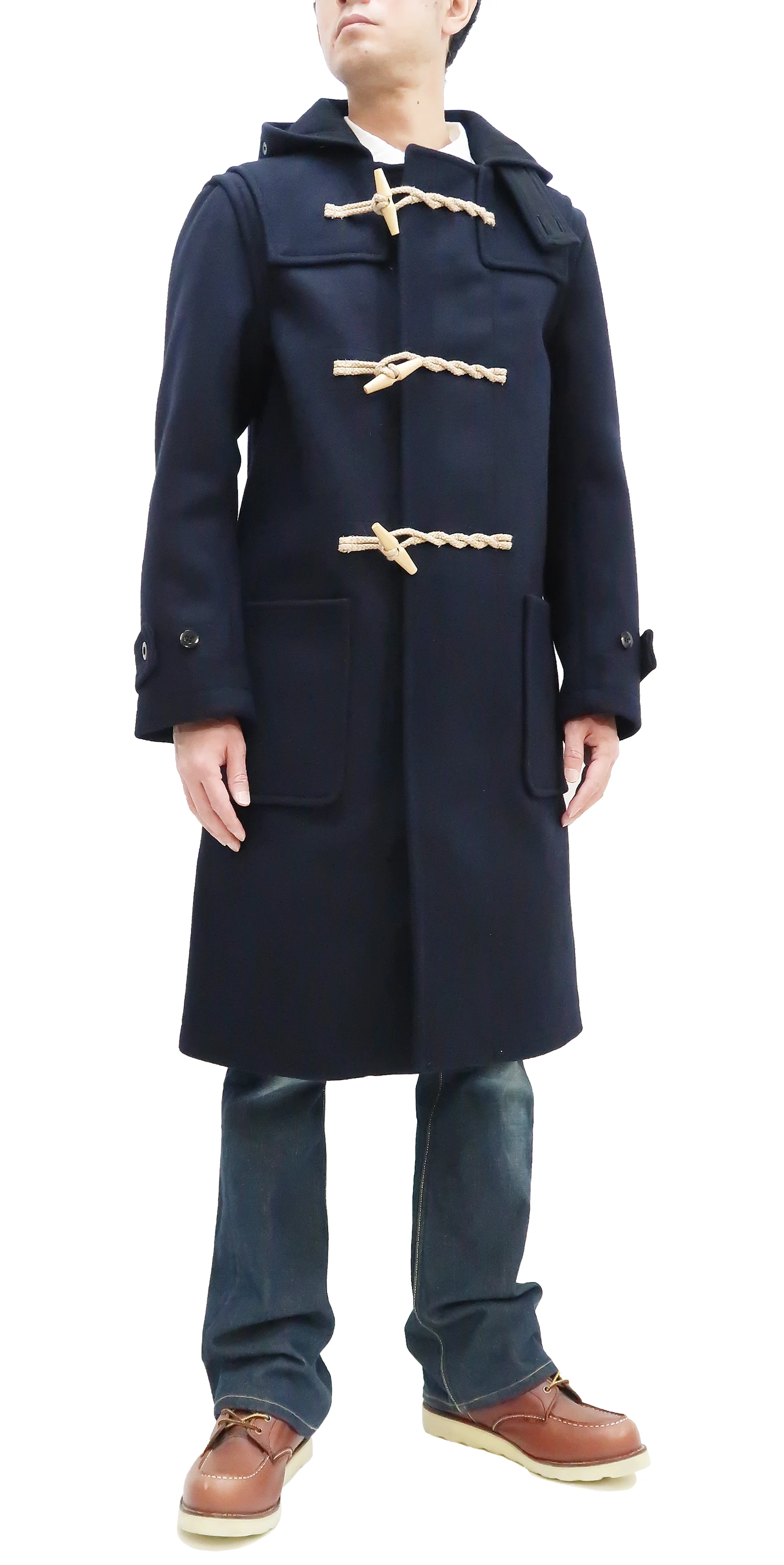 Buzz Rickson Duffel Coat Men's Reproduction of WW2 Royal Navy Duffle Coat BR15164 128 Navy-Blue - Image 4