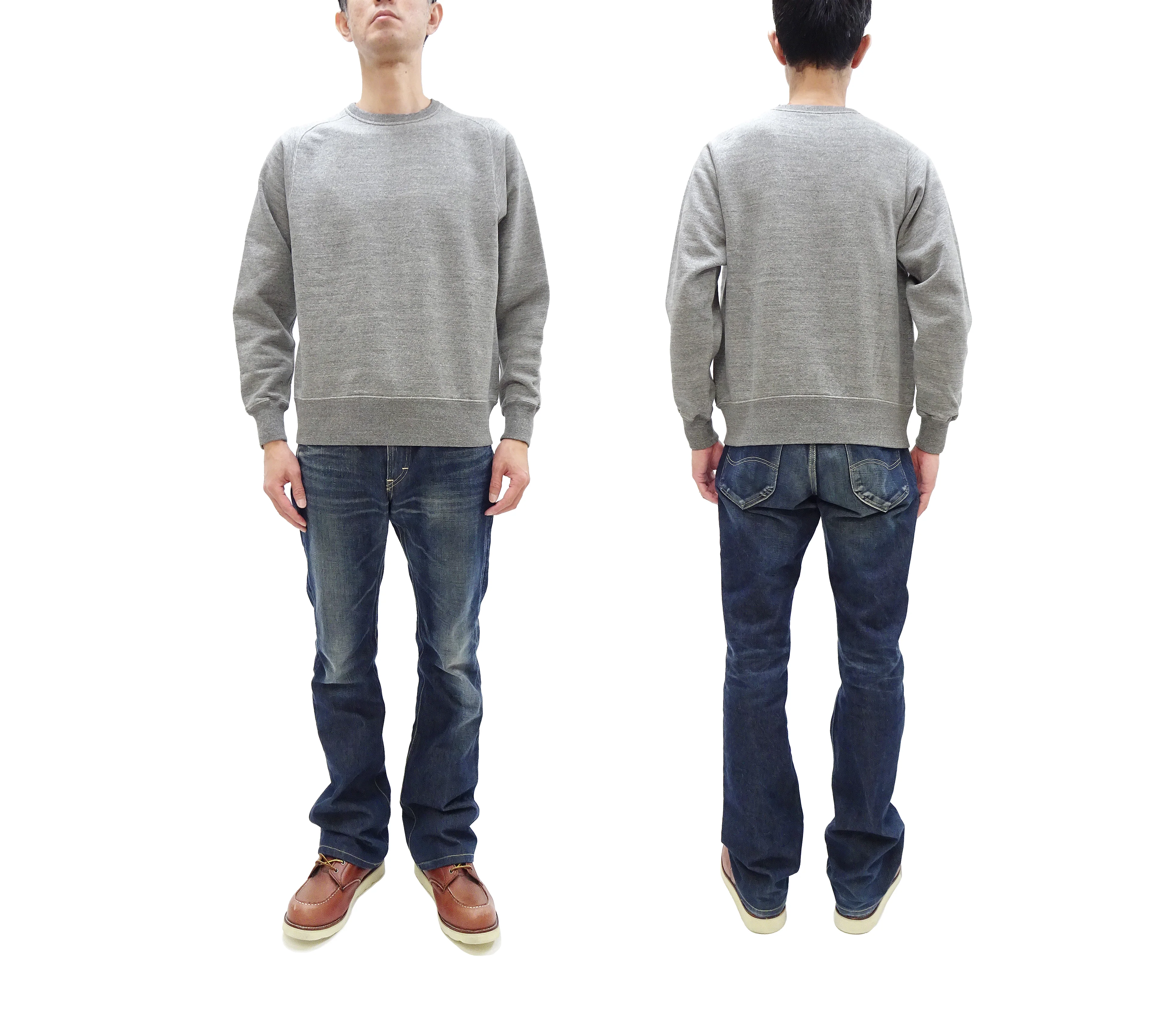 Buzz Rickson Freedom Sleeve Sweatshirt Men's Casual Plain Crewneck Tubular Knit Loop-wheeled Sweatshirt BR69463 113 Heather-Gray - Image 3