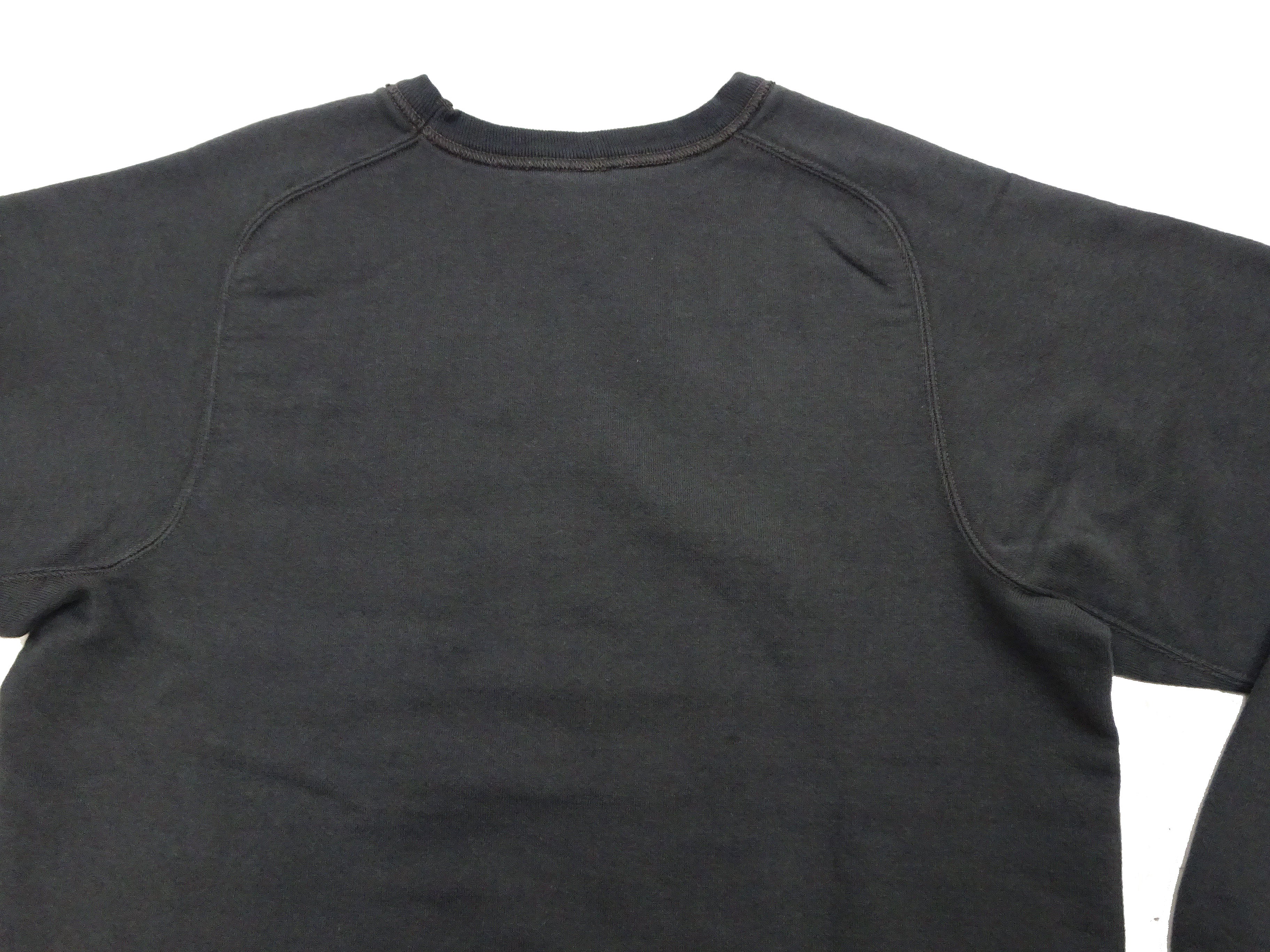 Buzz Rickson Freedom Sleeve Sweatshirt Men's Casual Plain Crewneck Tubular Knit Loop-wheeled Sweatshirt BR69463 119 Faded-Black - Image 12