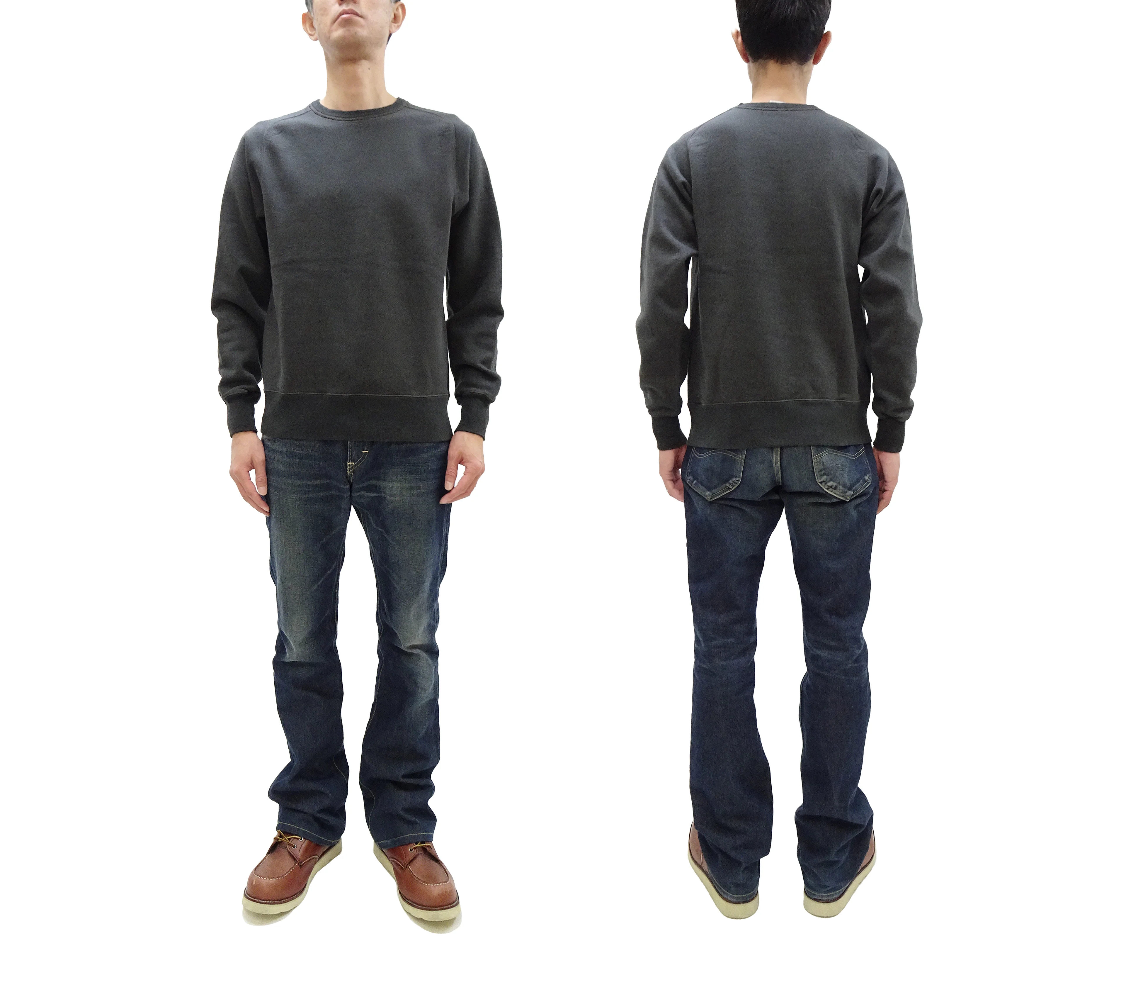 Buzz Rickson Freedom Sleeve Sweatshirt Men's Casual Plain Crewneck Tubular Knit Loop-wheeled Sweatshirt BR69463 119 Faded-Black - Image 3