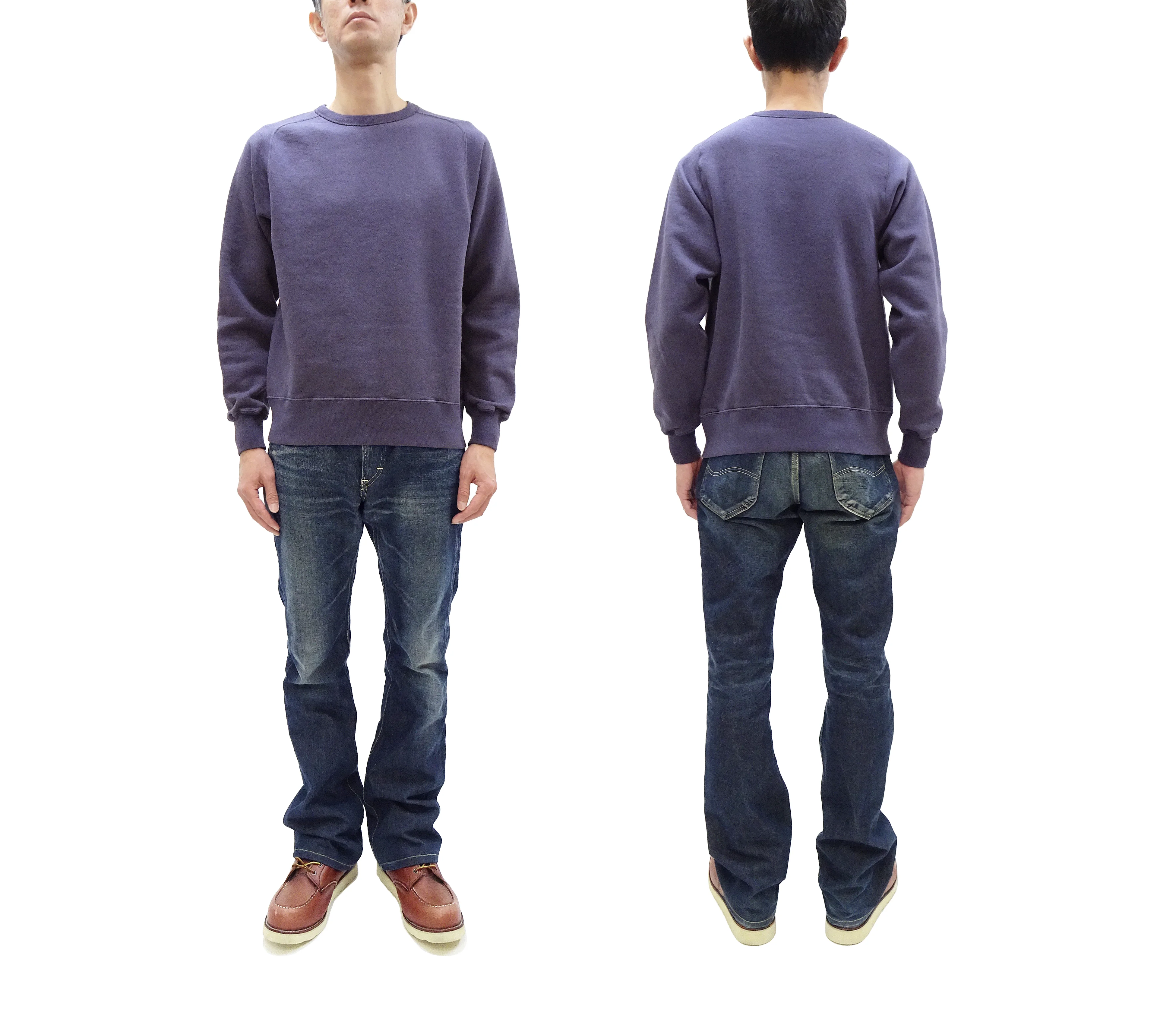 Buzz Rickson Freedom Sleeve Sweatshirt Men's Casual Plain Crewneck Tubular Knit Loop-wheeled Sweatshirt BR69463 128 Faded-Navy-Blue - Image 3