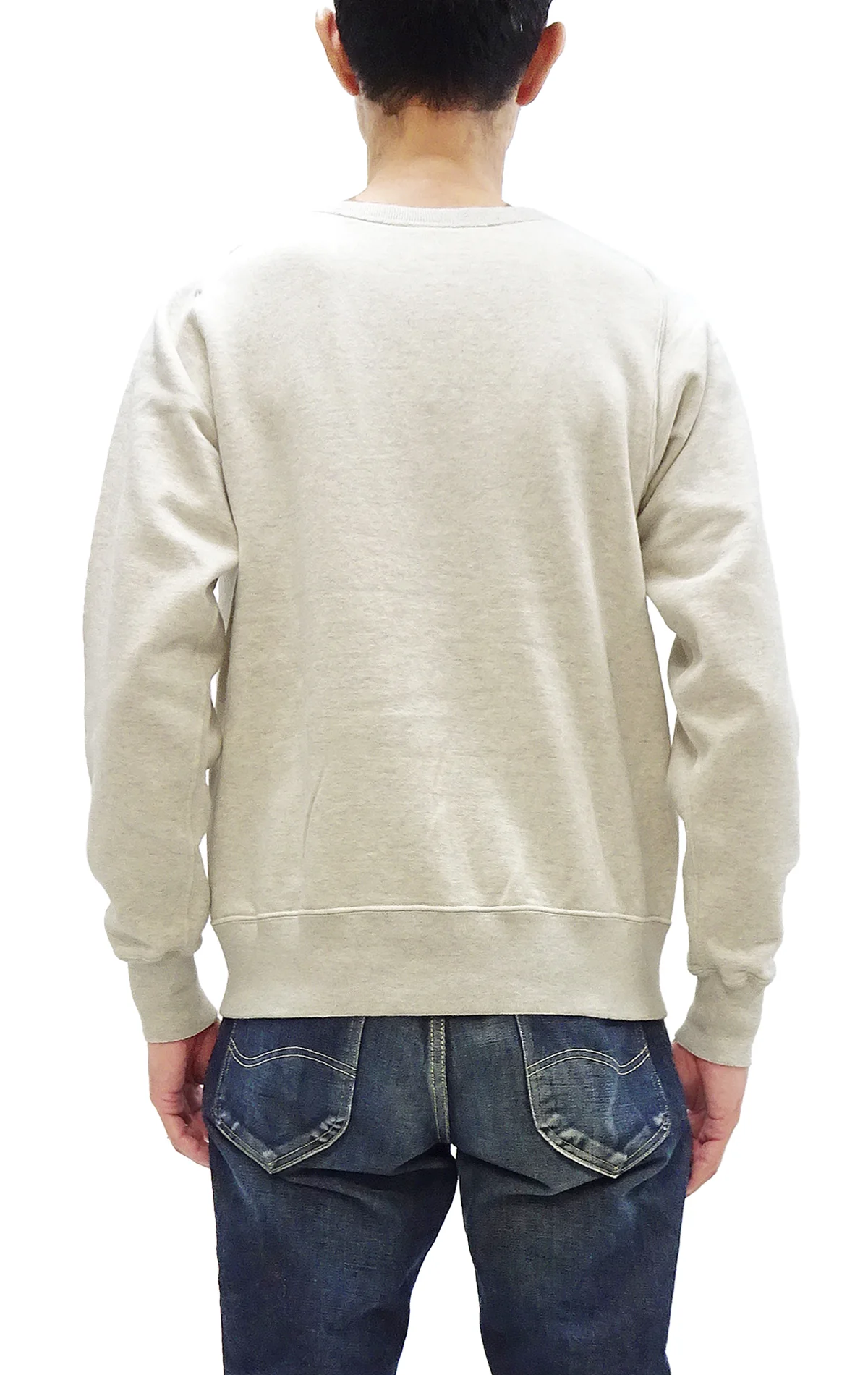 Buzz Rickson Freedom Sleeve Sweatshirt Men's Casual Plain Crewneck Tubular Knit Loop-wheeled Sweatshirt BR69463 131 Oatmeal Color - Image 4