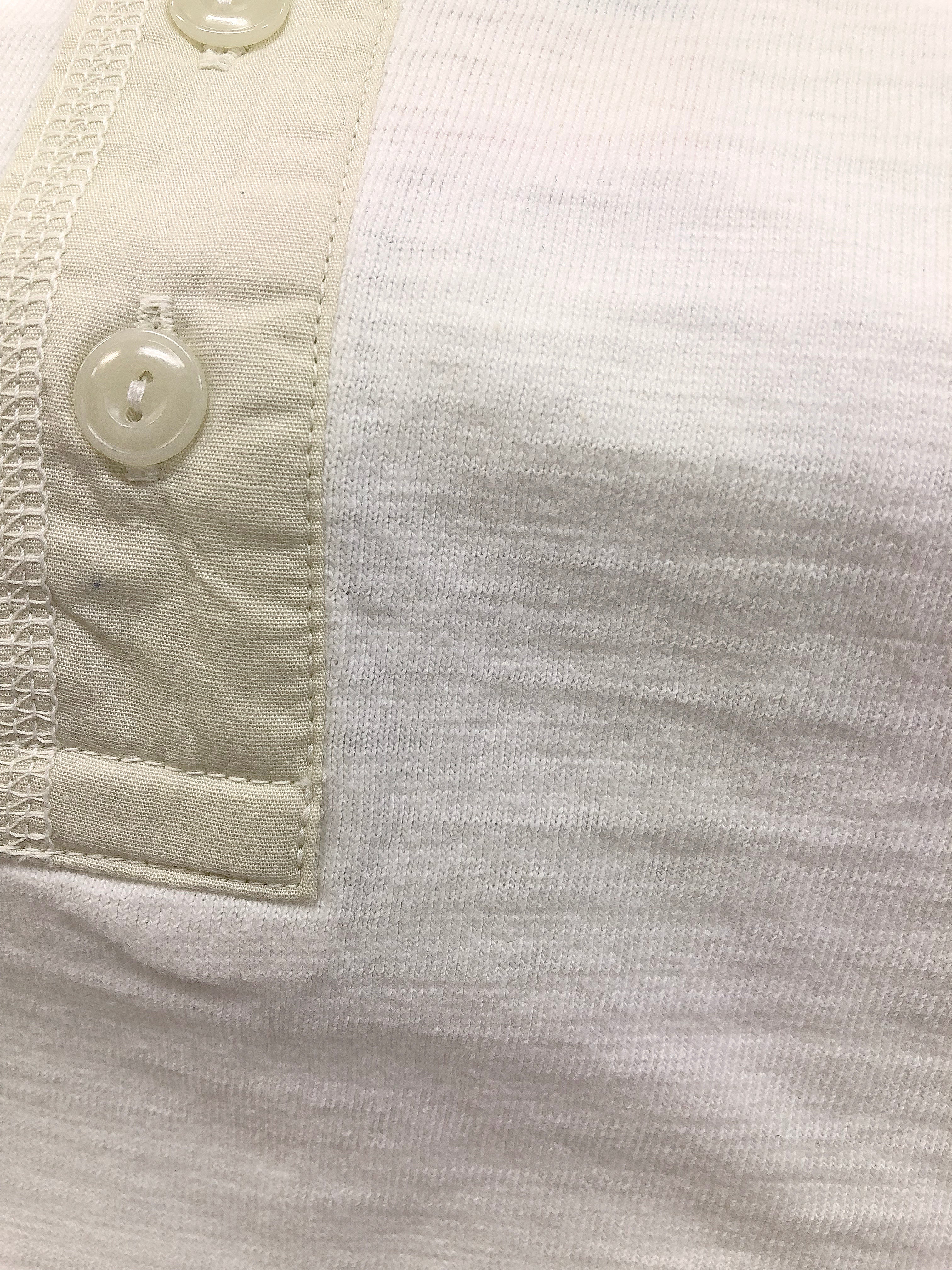 Buzz Rickson Henley T-Shirt Men's Short Sleeve Plain Loopwheeled Slub Yarn Tee BR79192 101 White - Image 9