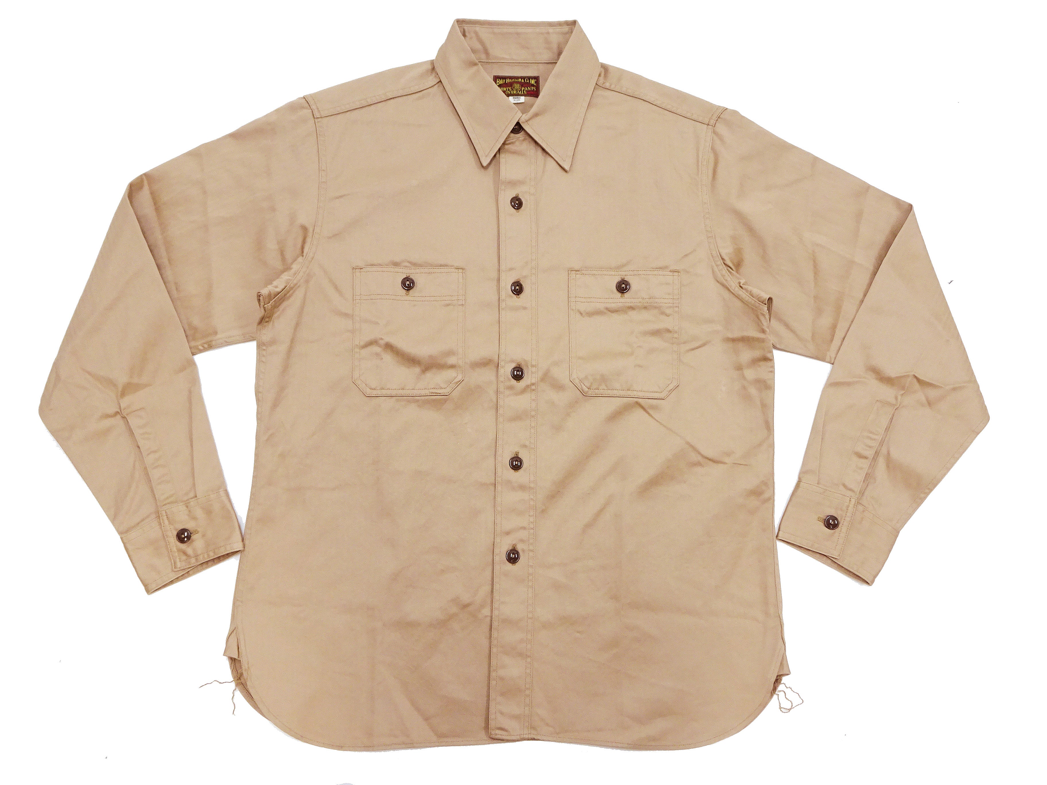 Buzz Rickson Herringbone Shirt Men's Casual Long Sleeve Plain HBT Button Up Work Shirt BR29390 133 Beige - Image 6