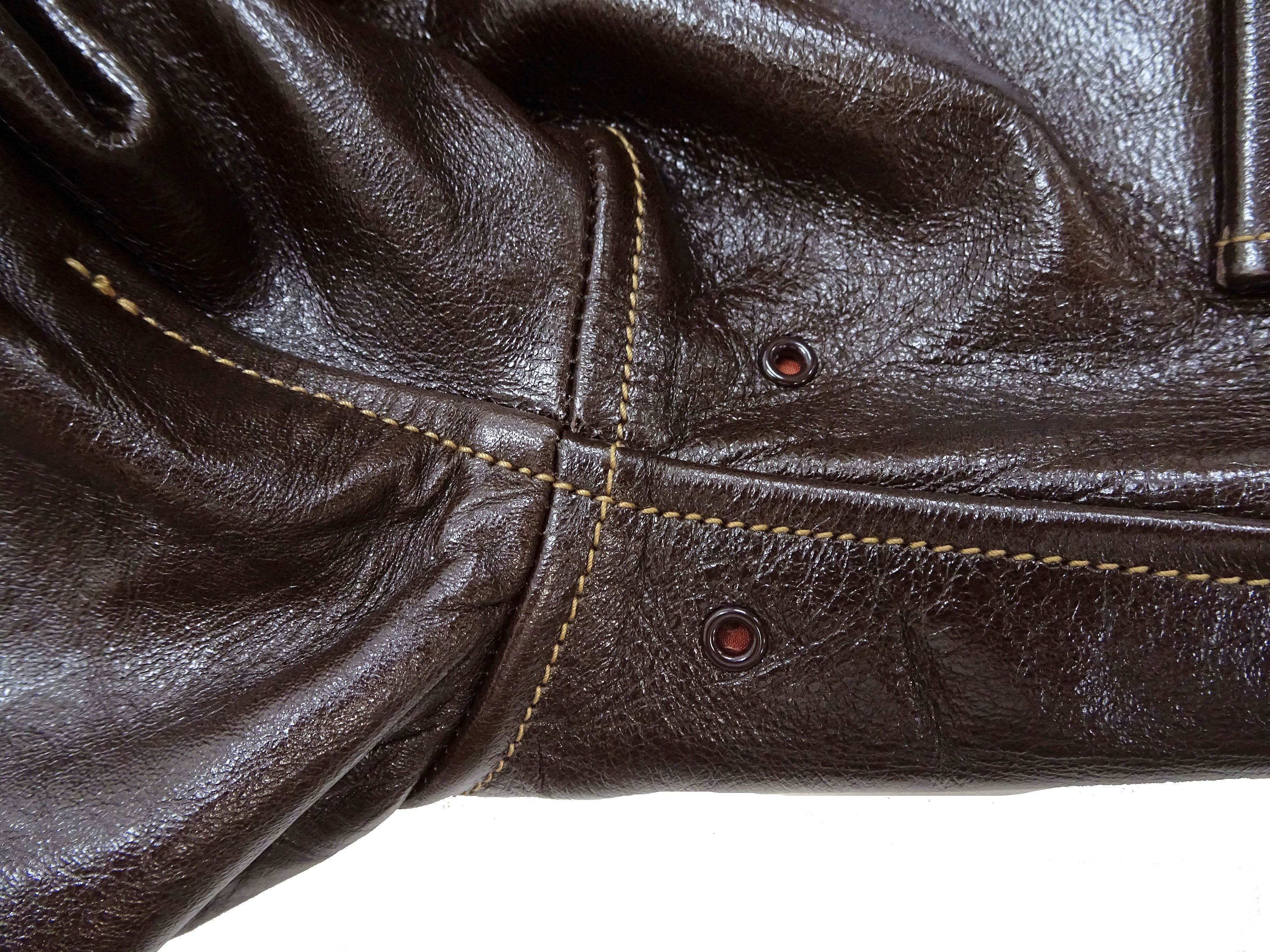 Buzz Rickson Jacket Men's A-2 Flight Jacket Plain A2 Aniline Leather Bomber Jacket BR80593 Seal Brown - Image 14