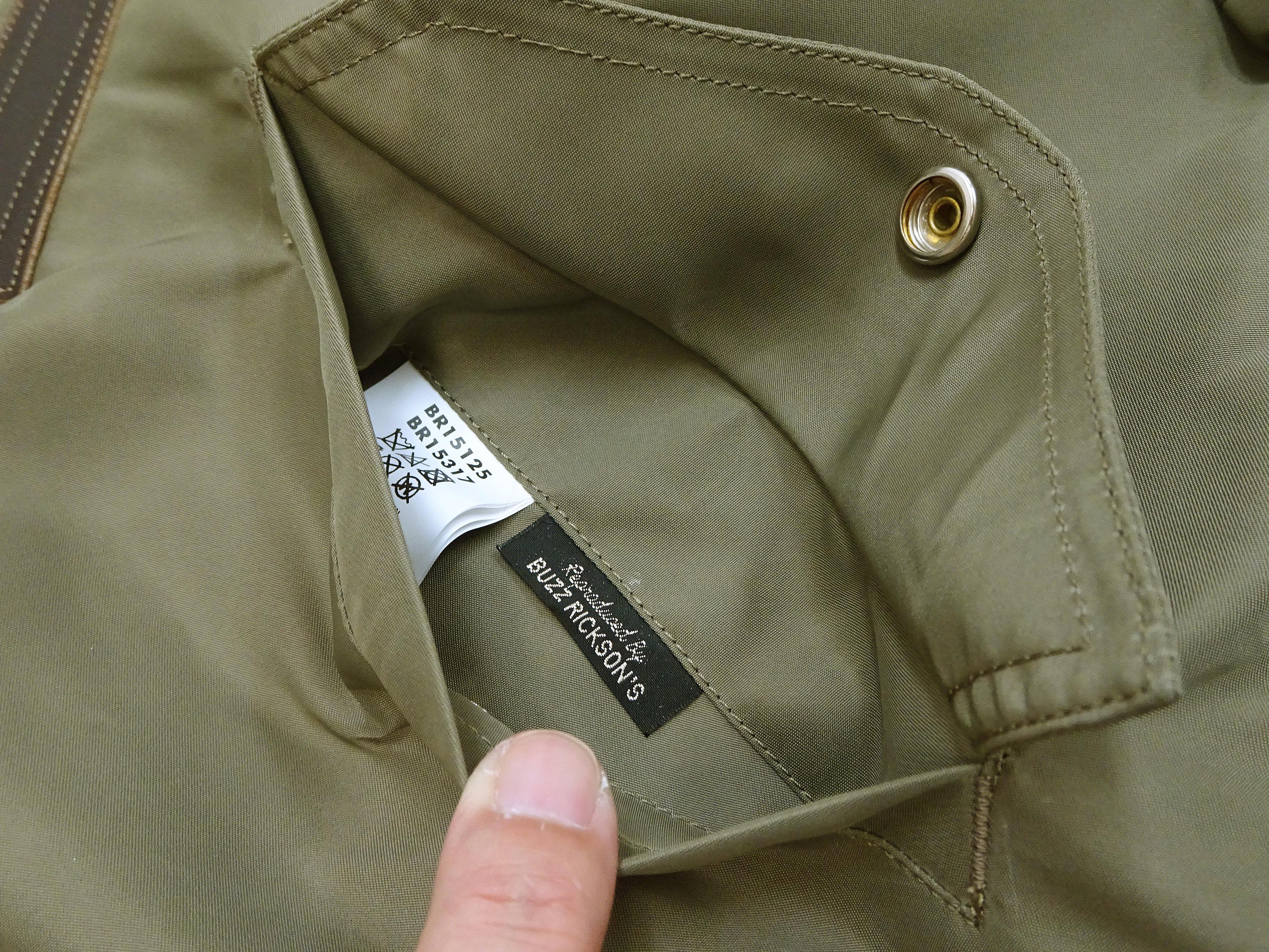 Buzz Rickson Jacket Men's L-2 Flight Jacket Plain Nylon Bomber Jacket L2 BR15125 Olive Drab - Image 13