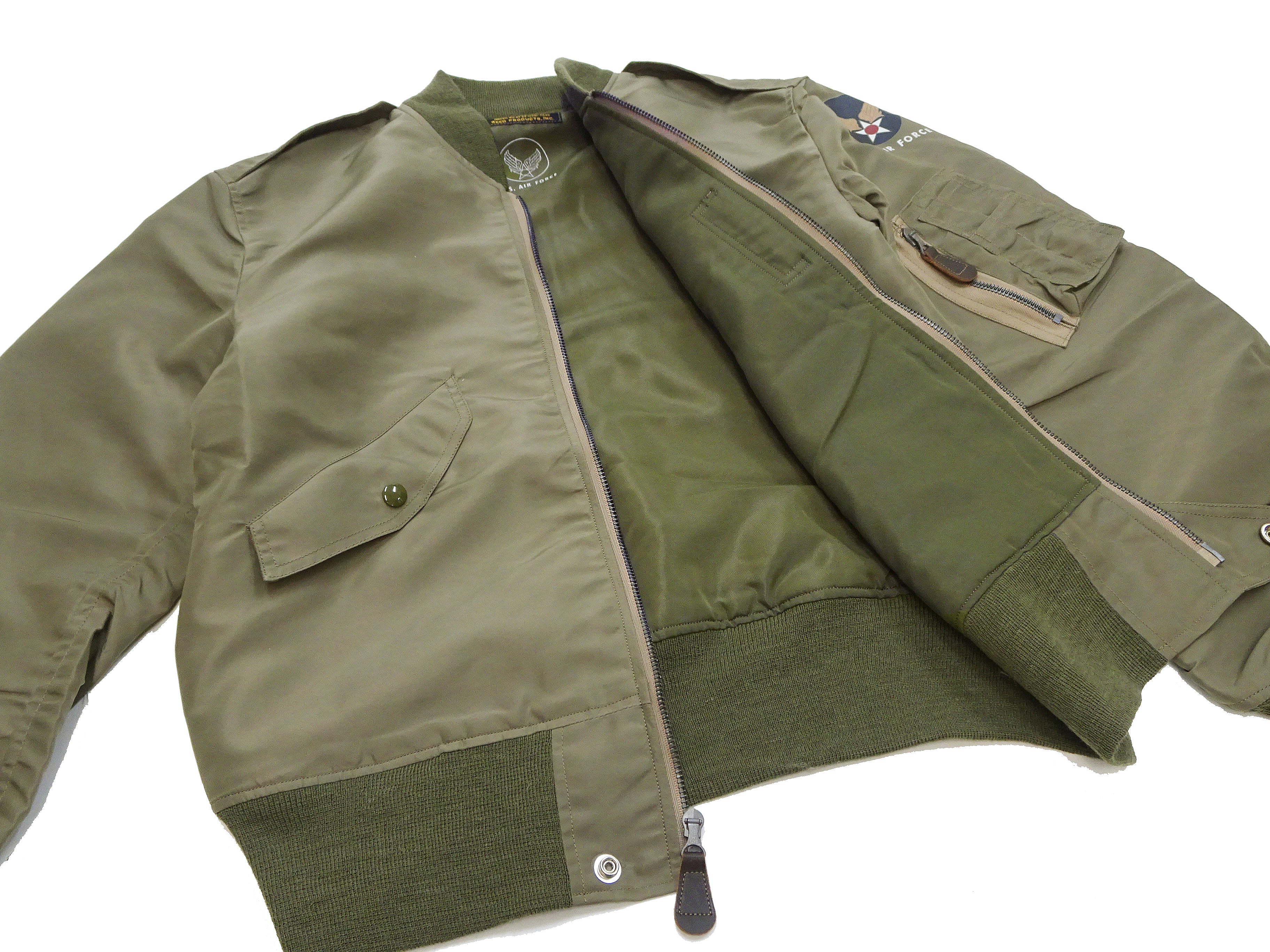 Buzz Rickson Jacket Men's L-2 Flight Jacket Plain Nylon Bomber Jacket L2 BR15125 Olive Drab - Image 14