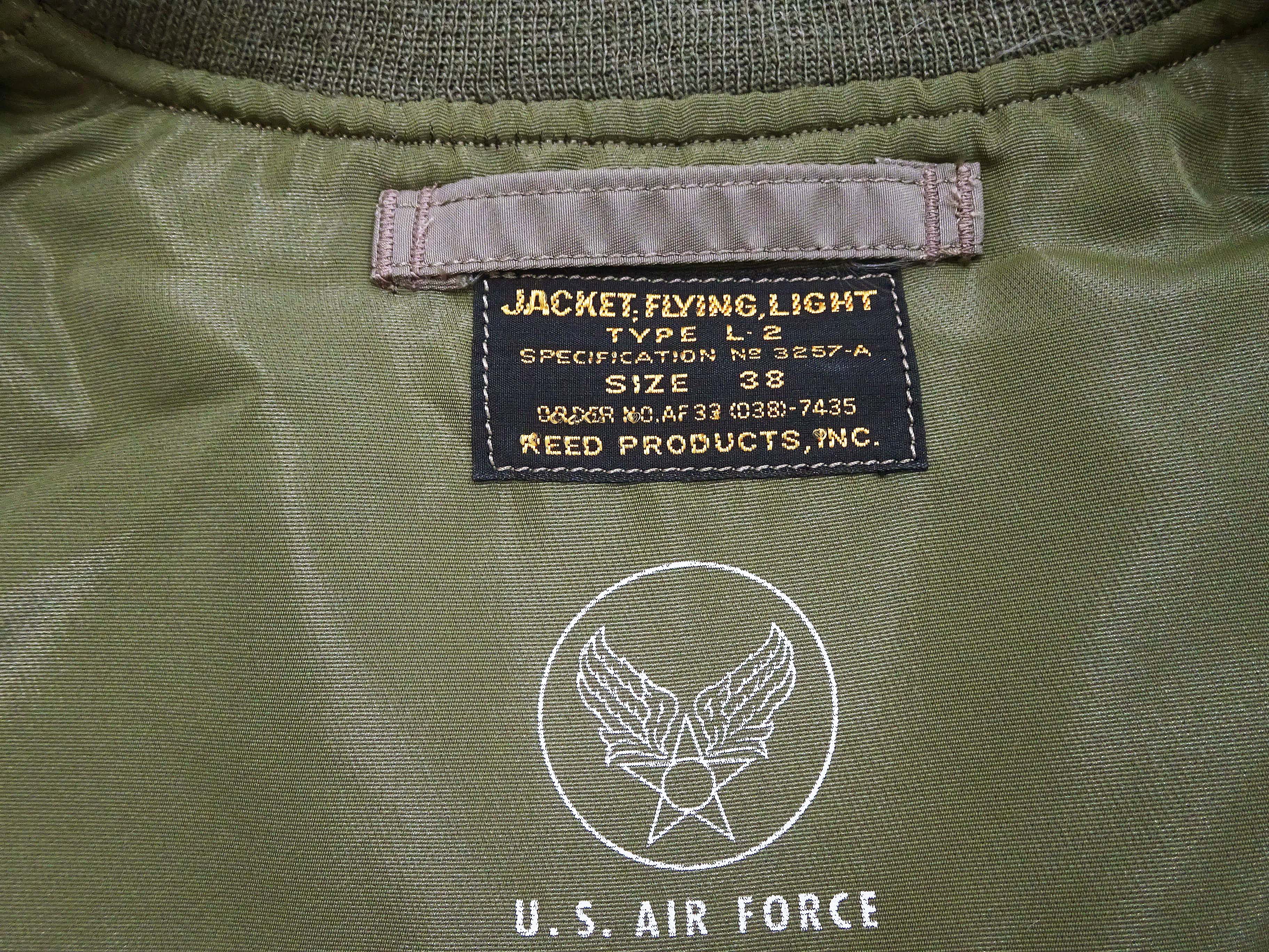 Buzz Rickson Jacket Men's L-2 Flight Jacket Plain Nylon Bomber Jacket L2 BR15125 Olive Drab - Image 15