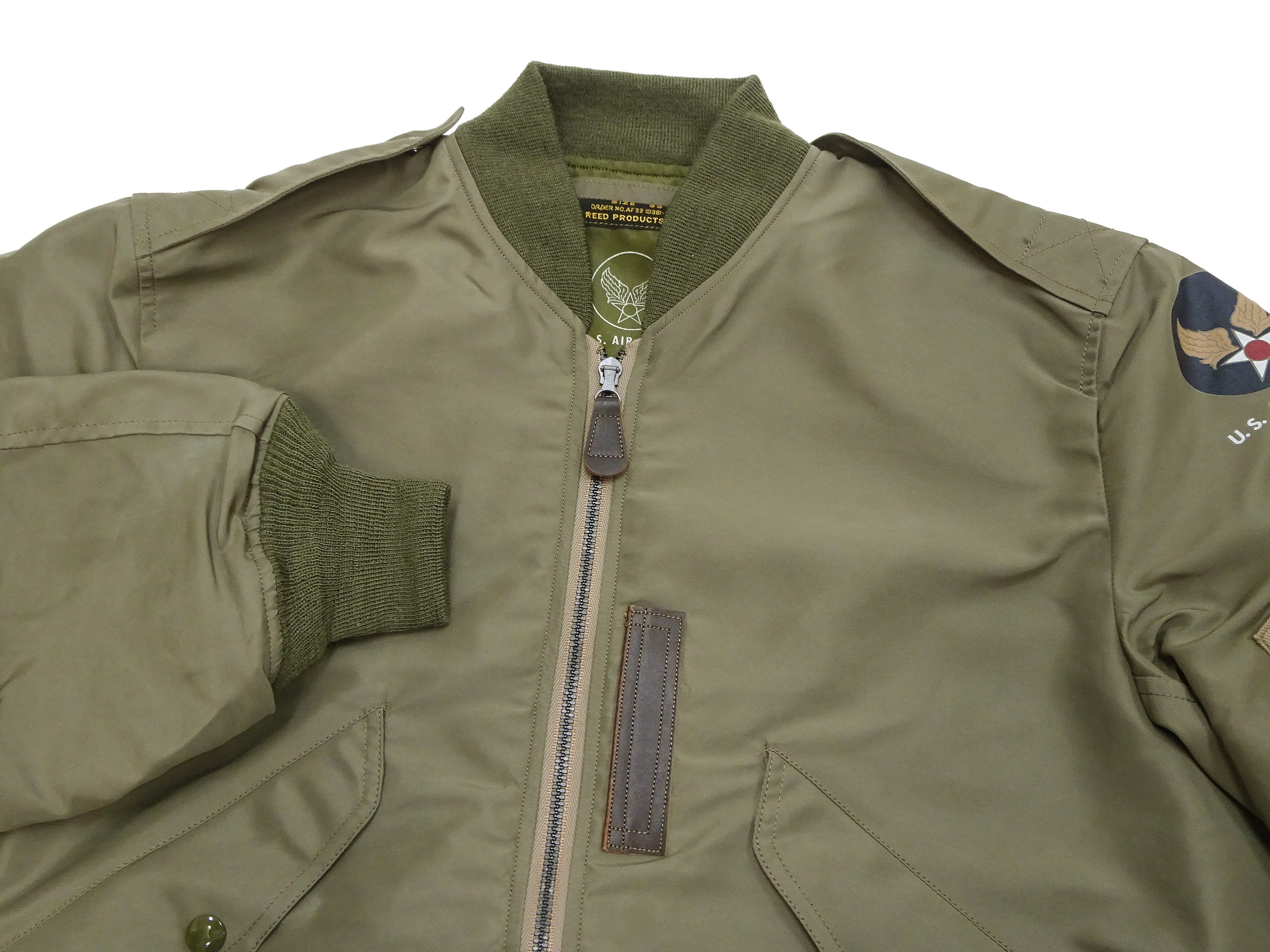 Buzz Rickson Jacket Men's L-2 Flight Jacket Plain Nylon Bomber Jacket L2 BR15125 Olive Drab - Image 8
