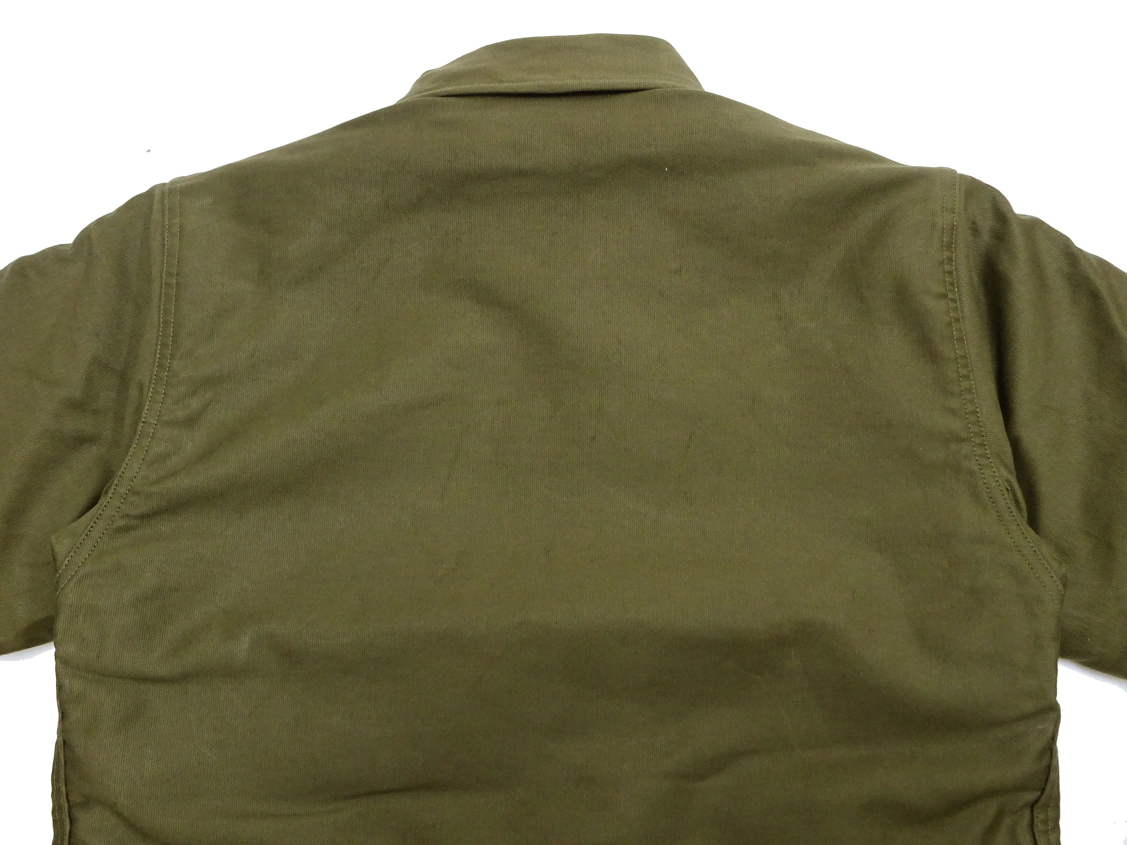 Buzz Rickson Jacket Men's Reproduction of the U.S. Navy A-2 Deck Jacket in Jungle Cloth Outer Shell Version BR15155 Olive-Drab - Image 17