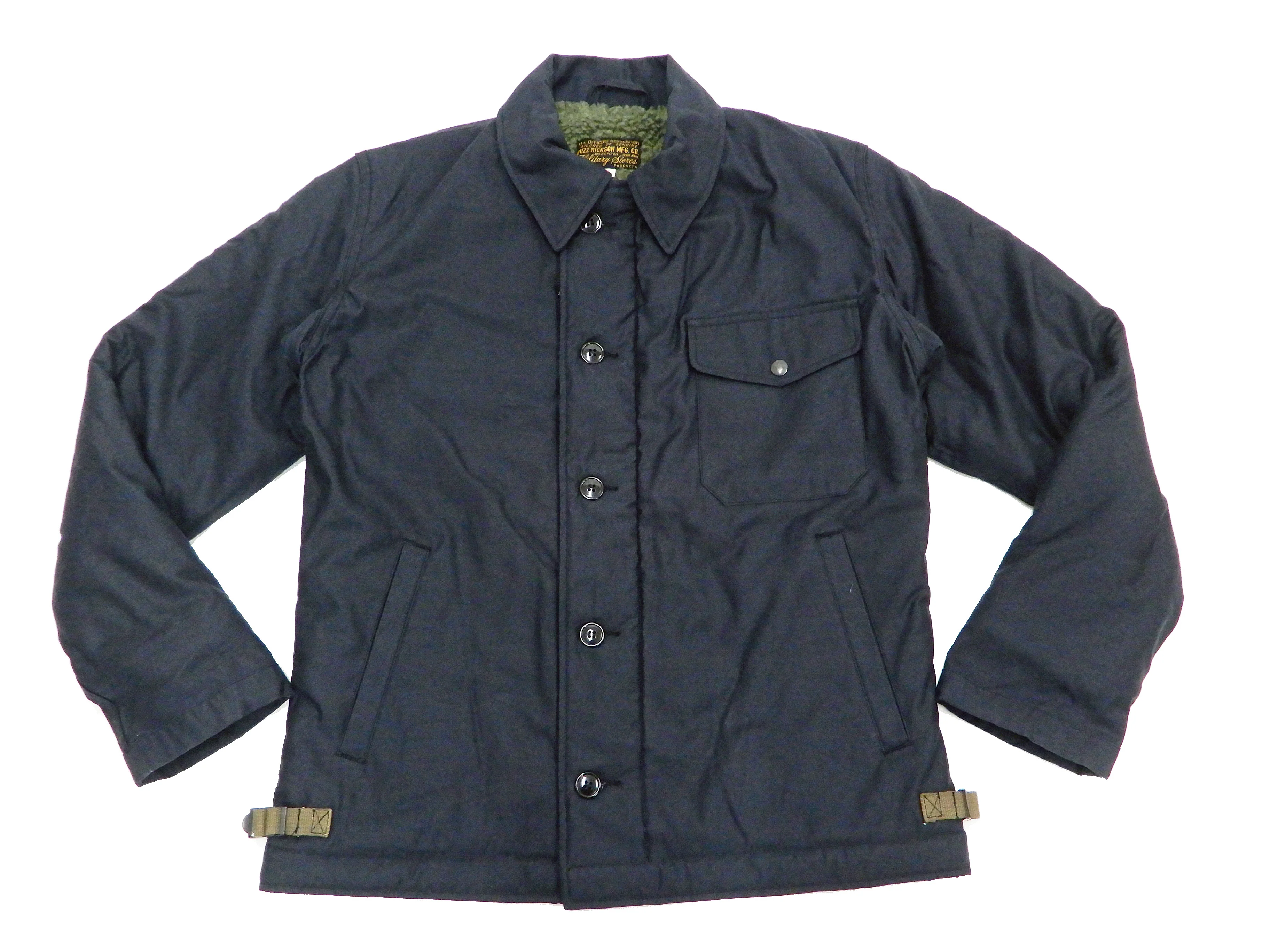 Buzz Rickson Jacket Men's Reproduction of US Navy A-2 Deck Jacket BR14957 Navy-Blue - Image 6