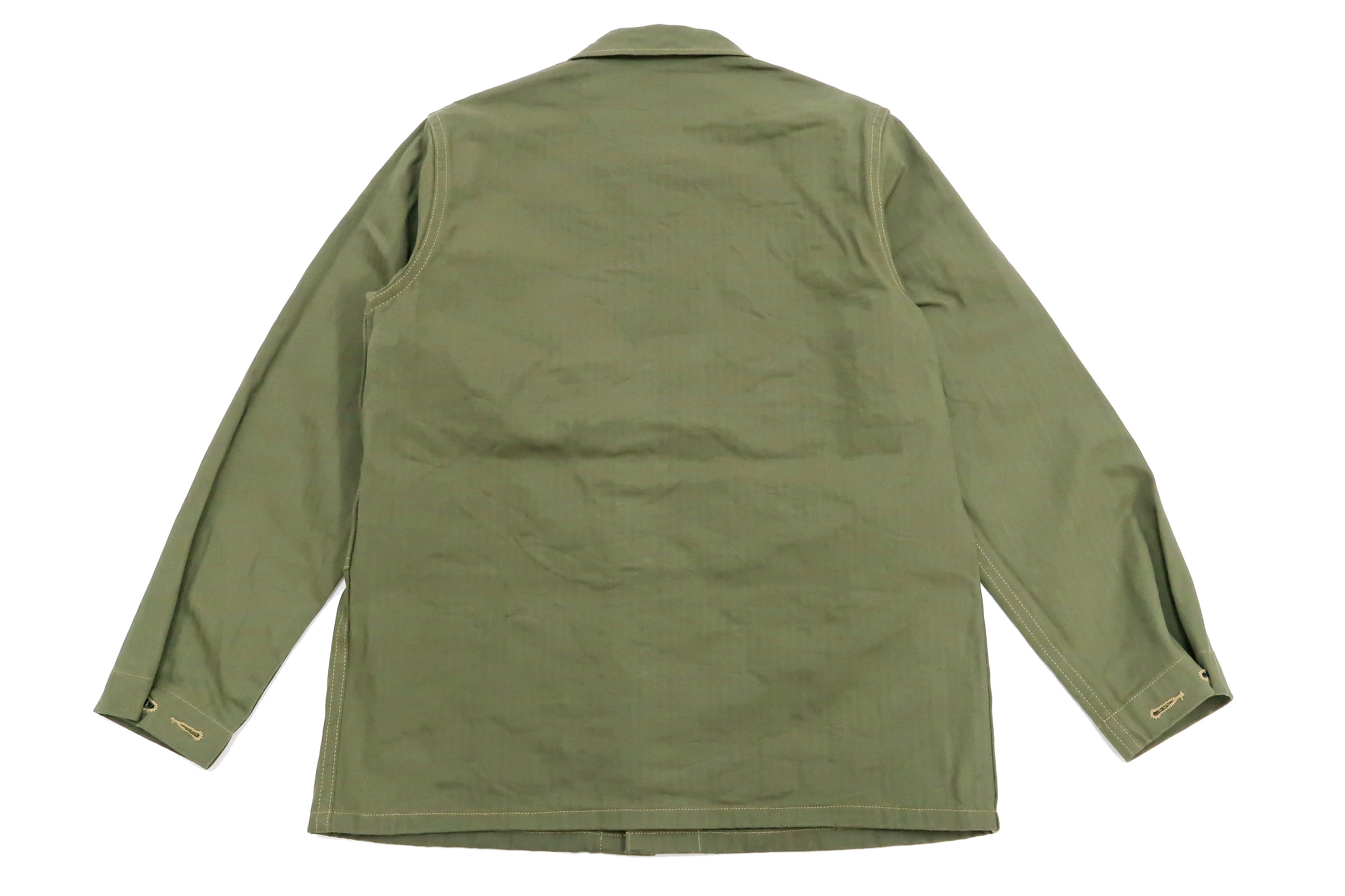 Buzz Rickson Jacket Men's Reproduction of WW2 USMC P44 HBT Utility Jacket P-44 BR15123 Olive - Image 16
