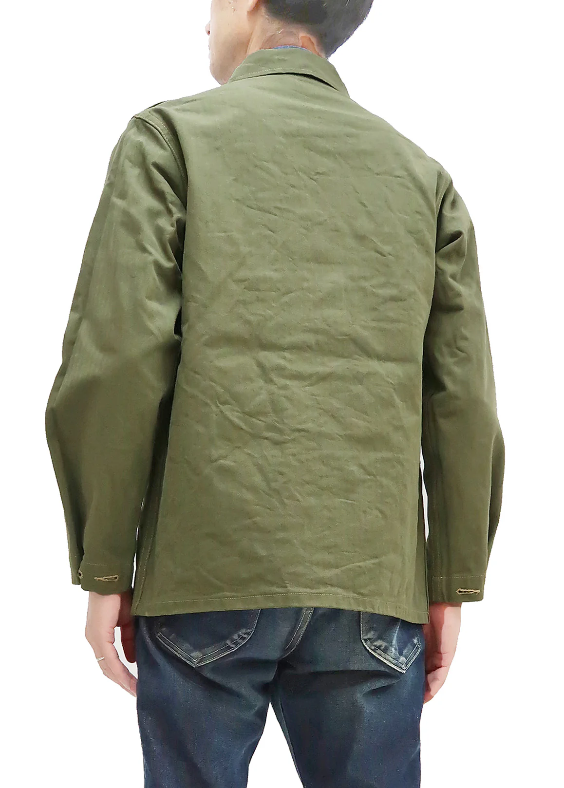 Buzz Rickson Jacket Men's Reproduction of WW2 USMC P44 HBT Utility Jacket P-44 BR15123 Olive - Image 20