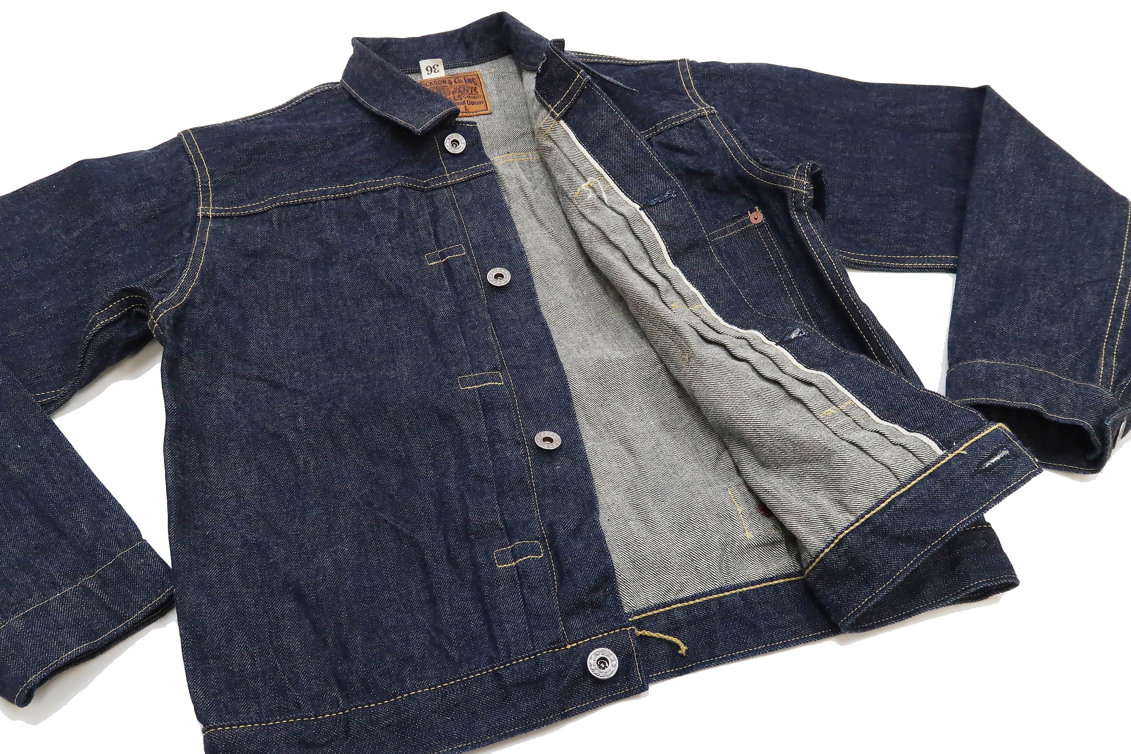 Buzz Rickson Jacket Men's Rproduction of Type 1 Denim Jacket WWII regulated version BR16041 421 One Wash Deep blue indigo - Image 12