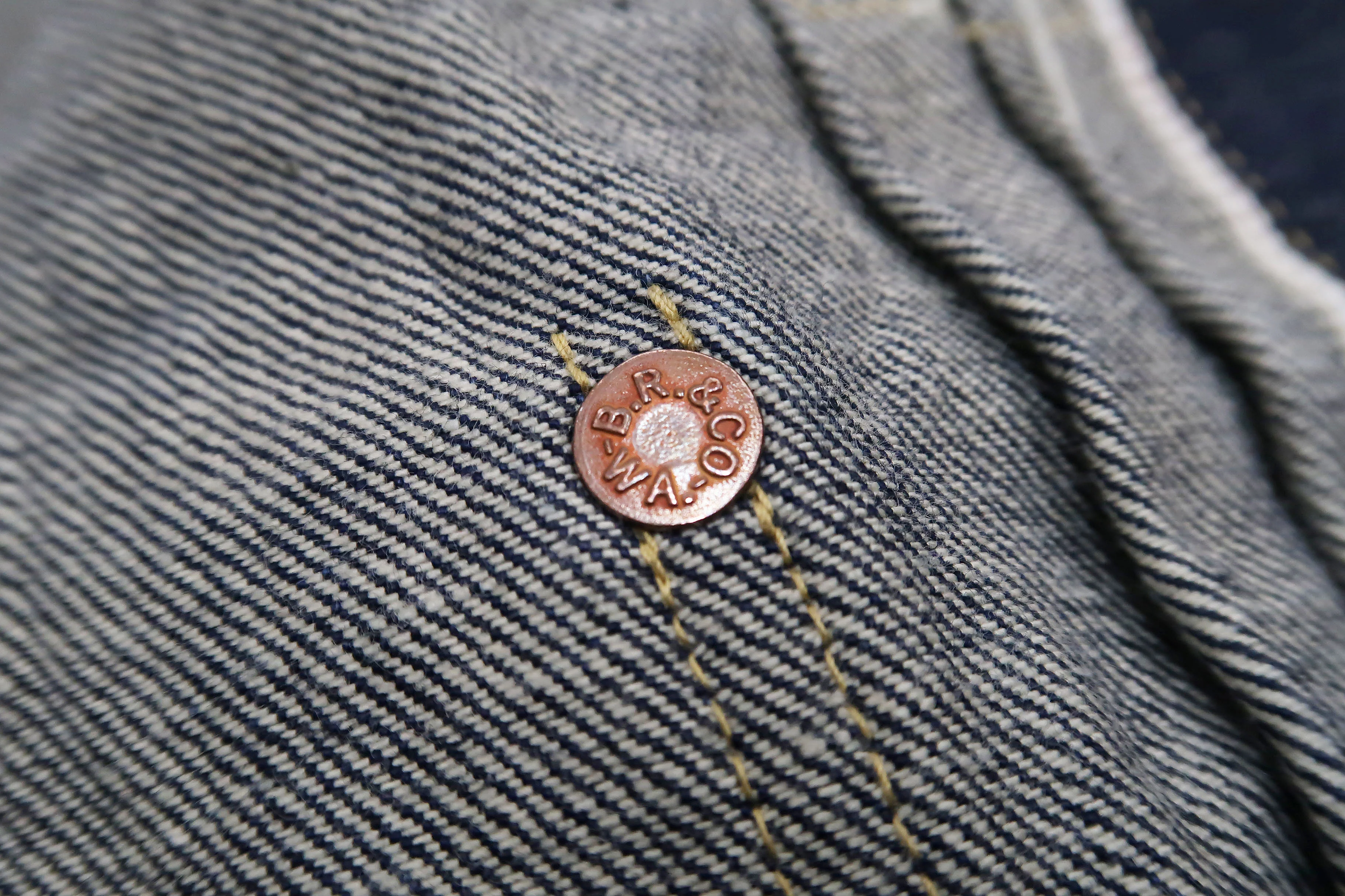 Buzz Rickson Jacket Men's Rproduction of Type 1 Denim Jacket WWII regulated version BR16041 421 One Wash Deep blue indigo - Image 14