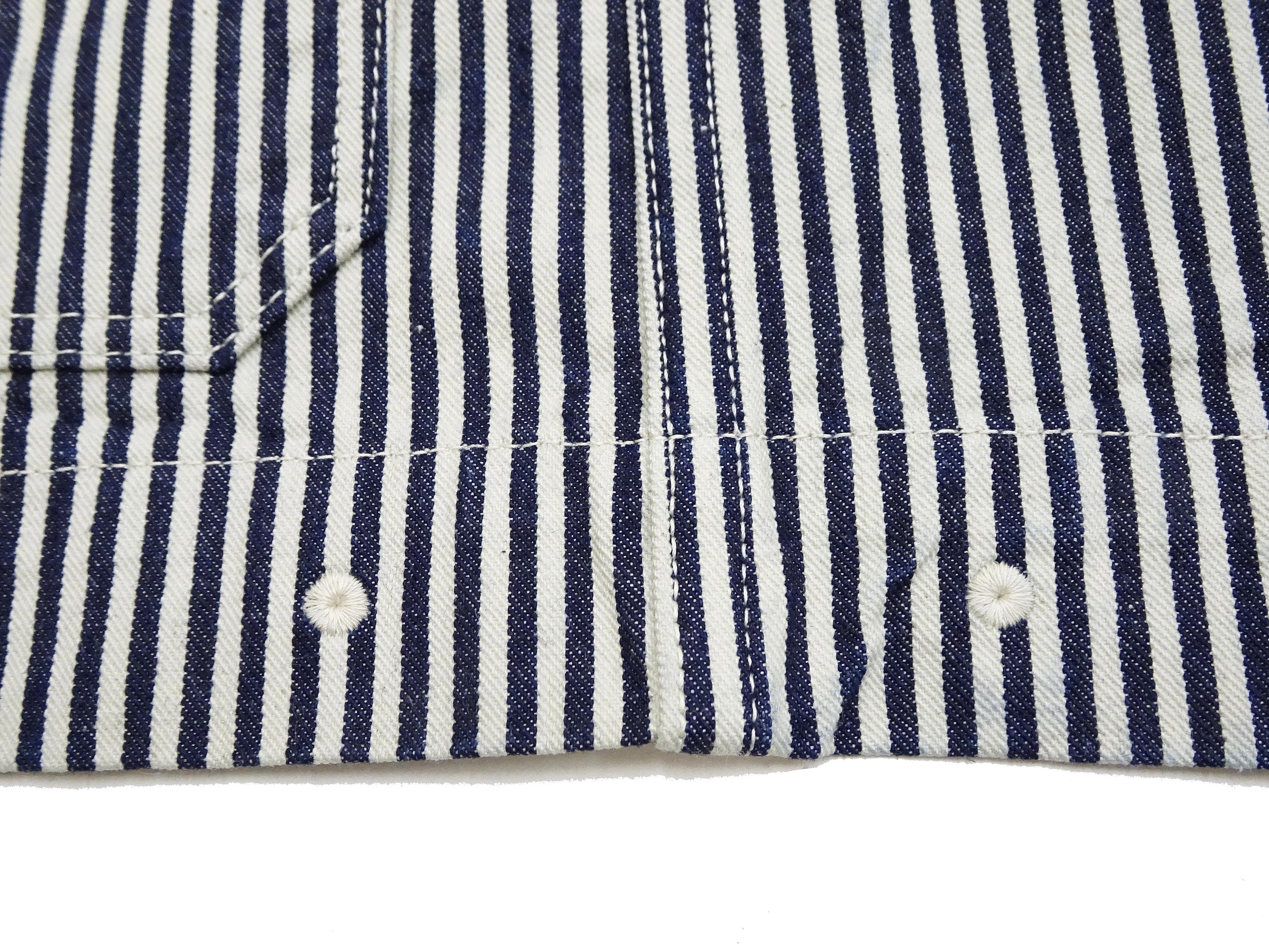 Buzz Rickson Jacket Men's US Navy WW2 Shawl Collar Hickory Stripe Utility Jacket BR15303 - Image 12