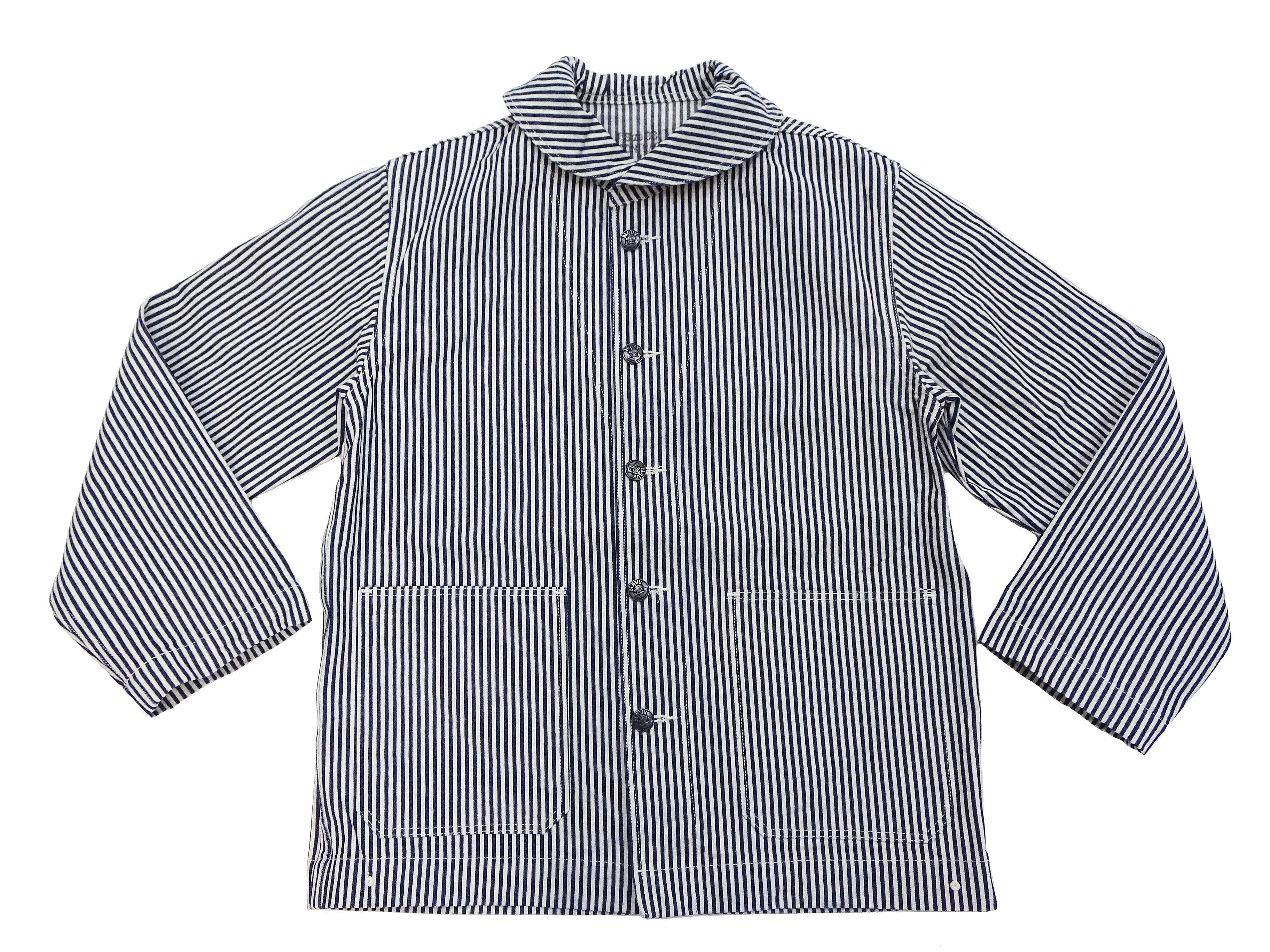 Buzz Rickson Jacket Men's US Navy WW2 Shawl Collar Hickory Stripe Utility Jacket BR15303 - Image 7
