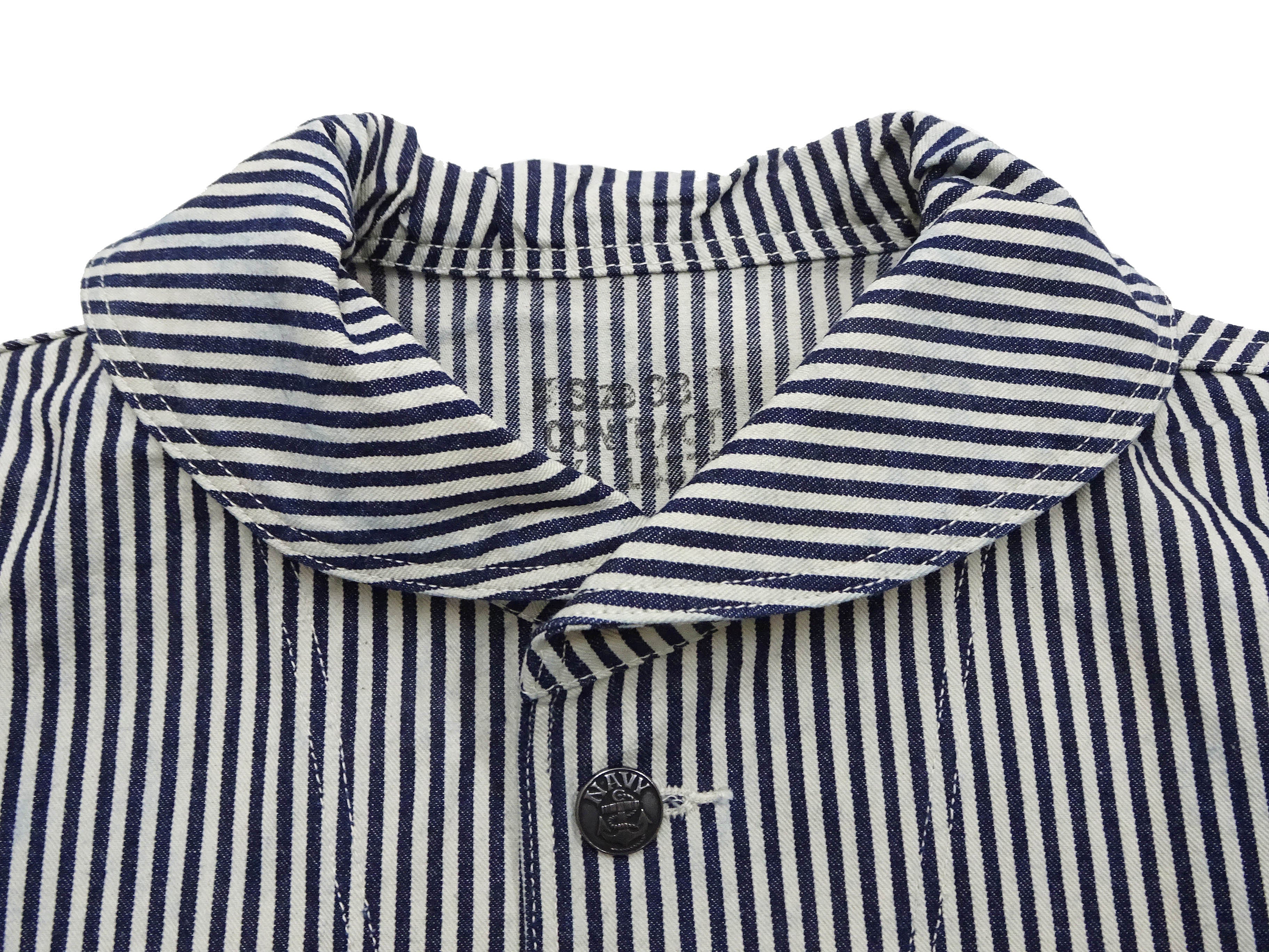 Buzz Rickson Jacket Men's US Navy WW2 Shawl Collar Hickory Stripe Utility Jacket BR15303 - Image 9