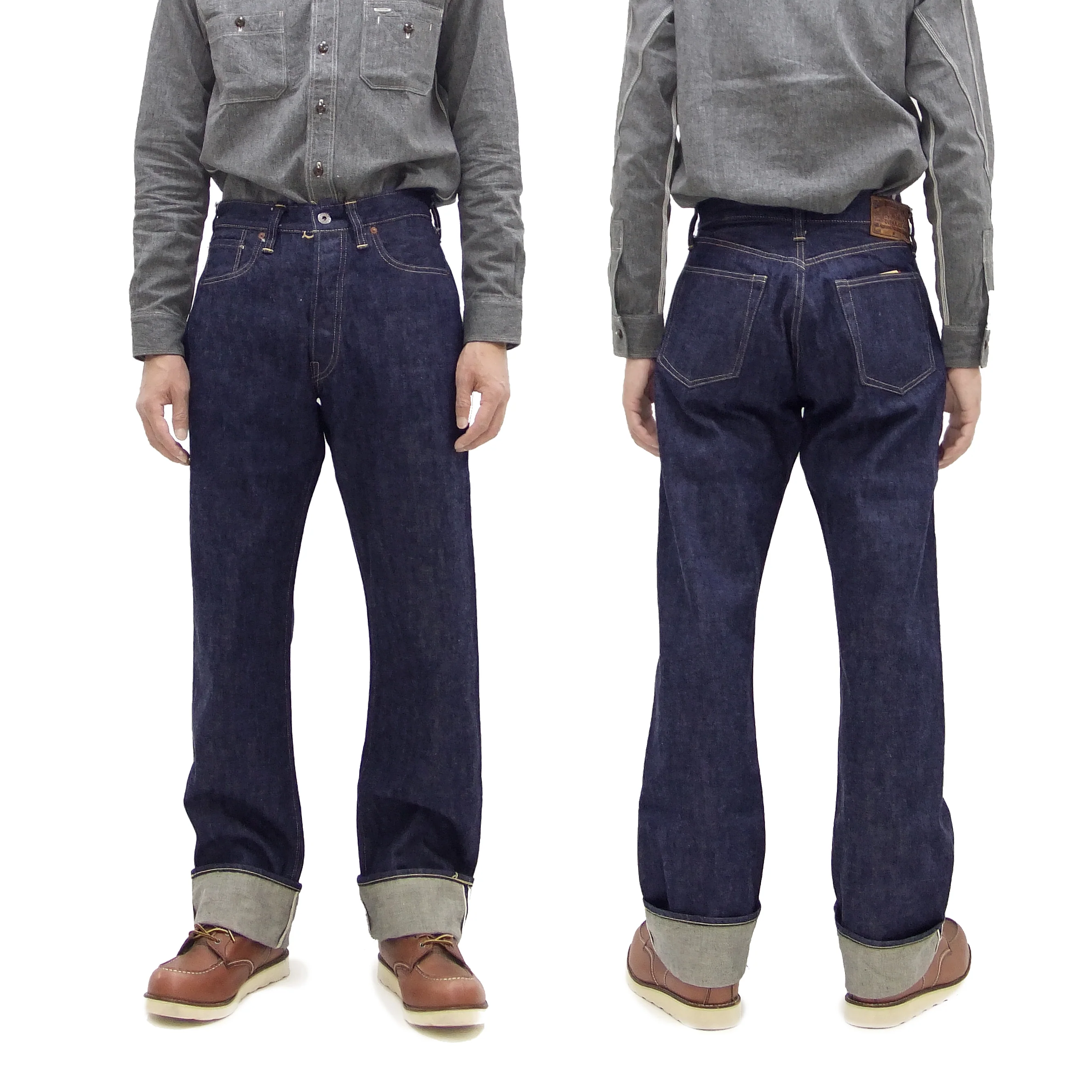 Buzz Rickson Jeans BR43041 Men's Reproduction of WWII Model Classic Straight Fit One-Washed 13.6 oz. Blue Indigo Denim Pants - Image 5
