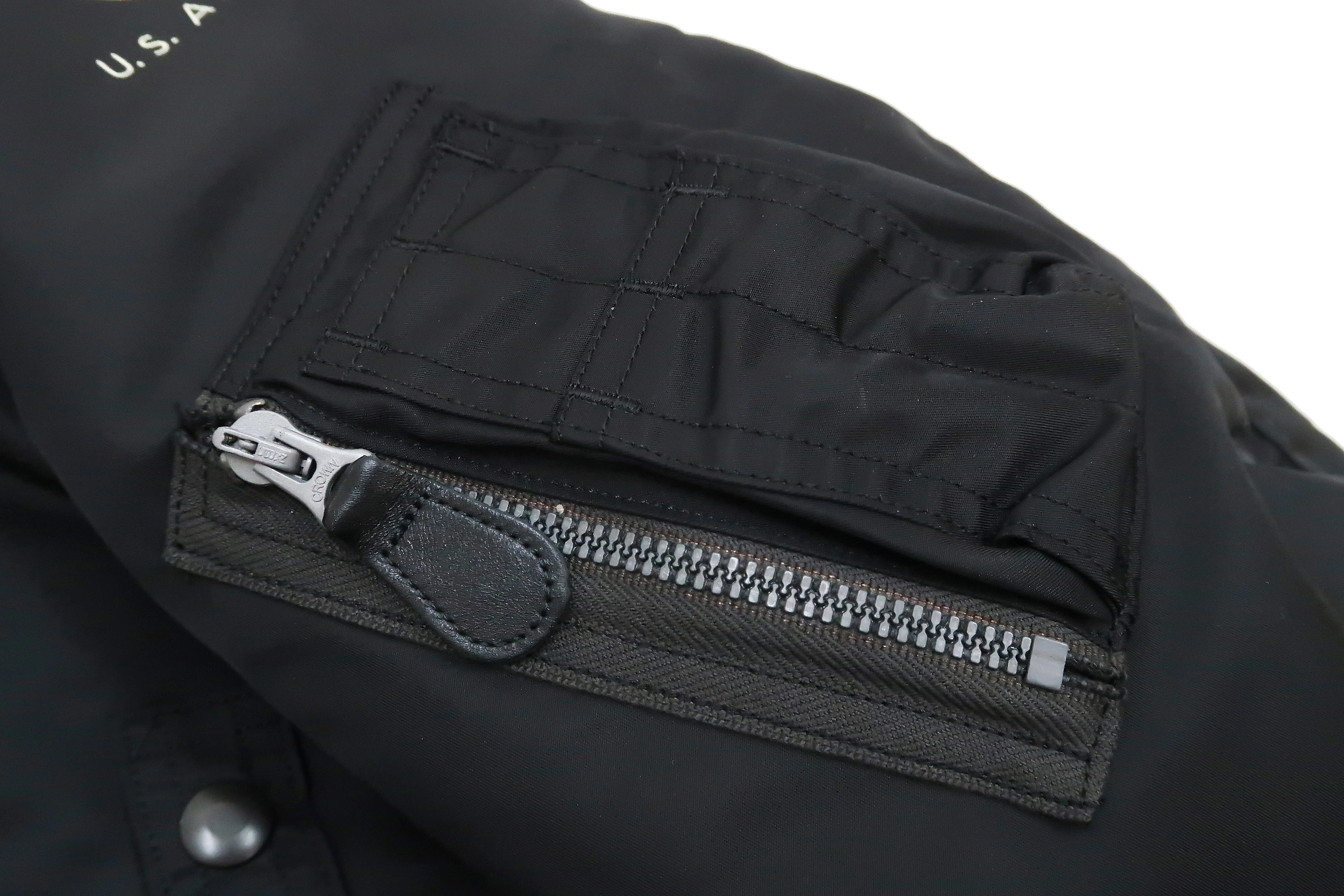 Buzz Rickson MA-1 William Gibson Black MA-1 Flight Jacket Men's MA1 Bomber Jacket Slender Version BR14964 - Image 10