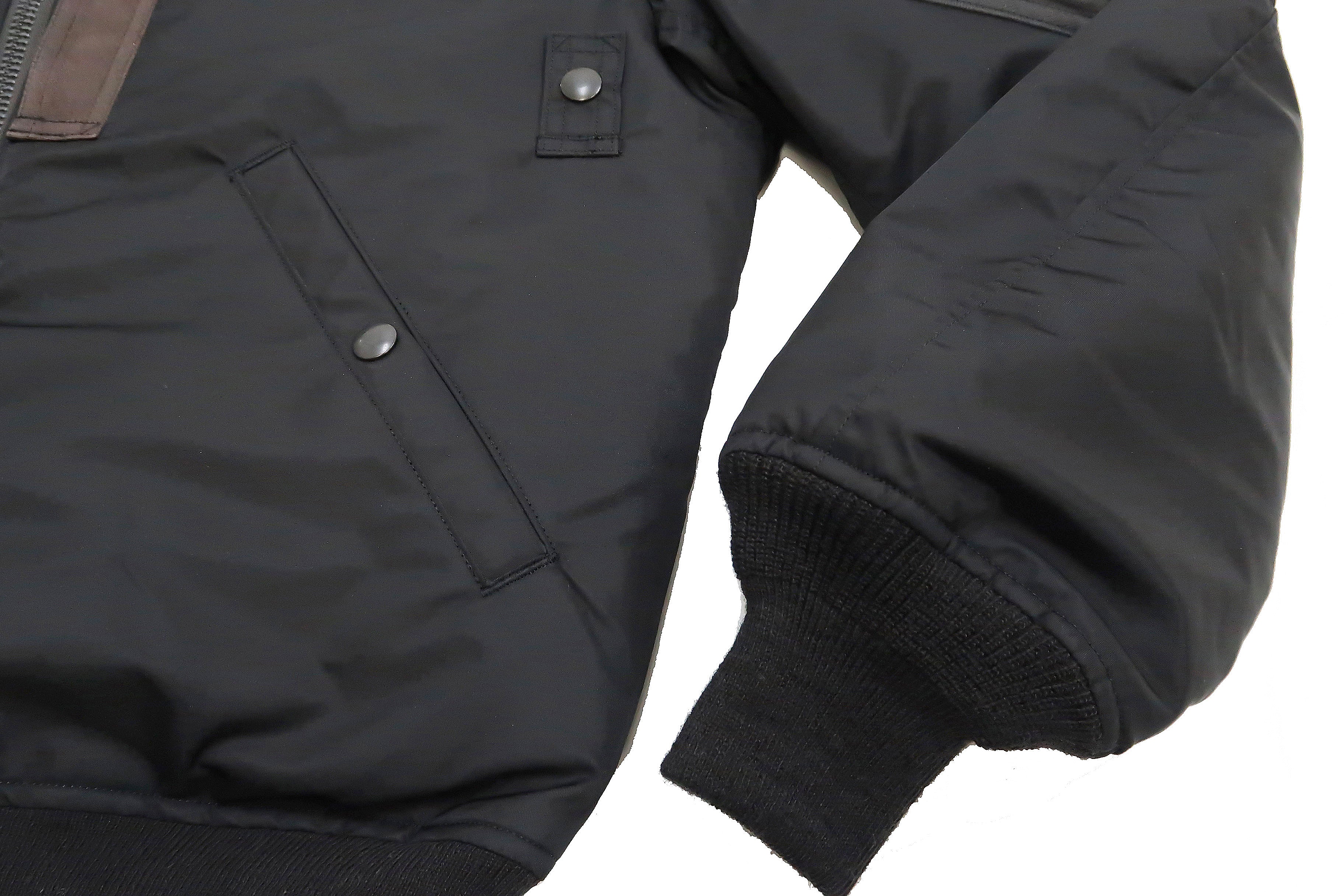Buzz Rickson MA-1 William Gibson Black MA-1 Flight Jacket Men's MA1 Bomber Jacket Slender Version BR14964 - Image 12