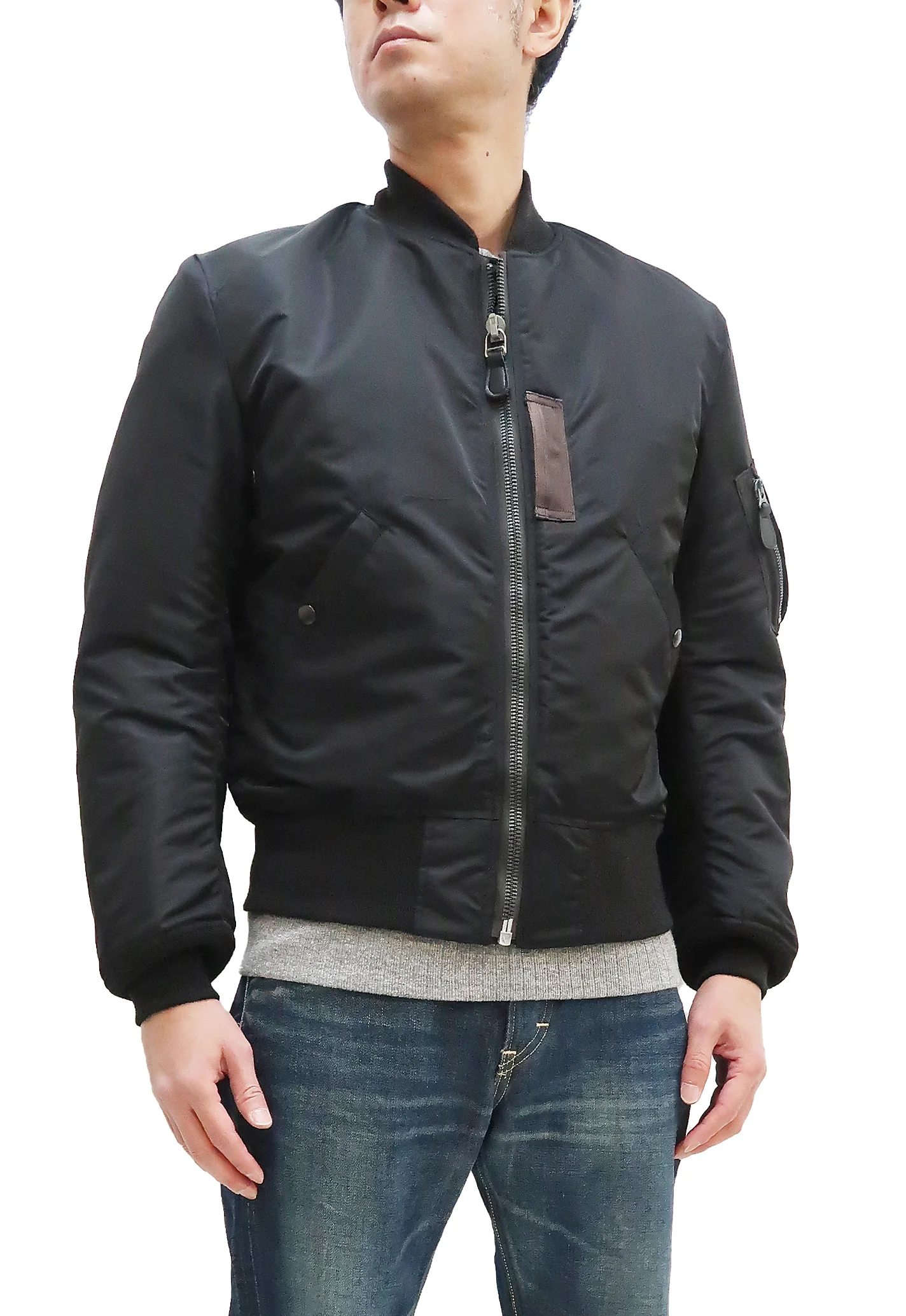 Buzz Rickson MA-1 William Gibson Black MA-1 Flight Jacket Men's MA1 Bomber Jacket Slender Version BR14964 - Image 4