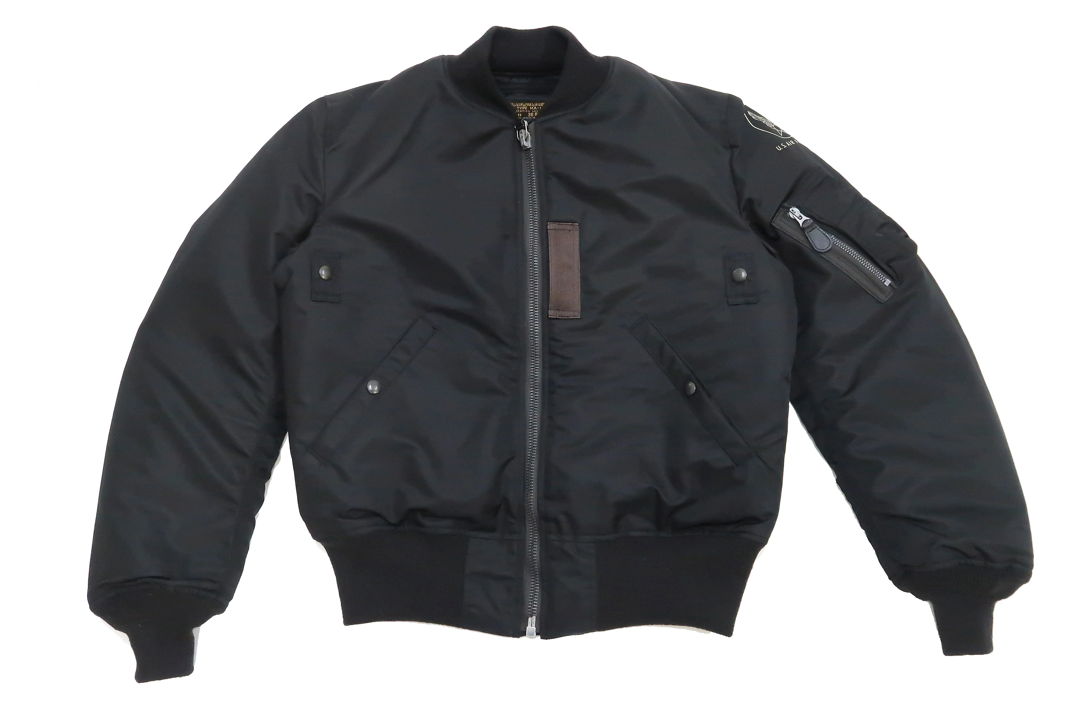 Buzz Rickson MA-1 William Gibson Black MA-1 Flight Jacket Men's MA1 Bomber Jacket Slender Version BR14964 - Image 7