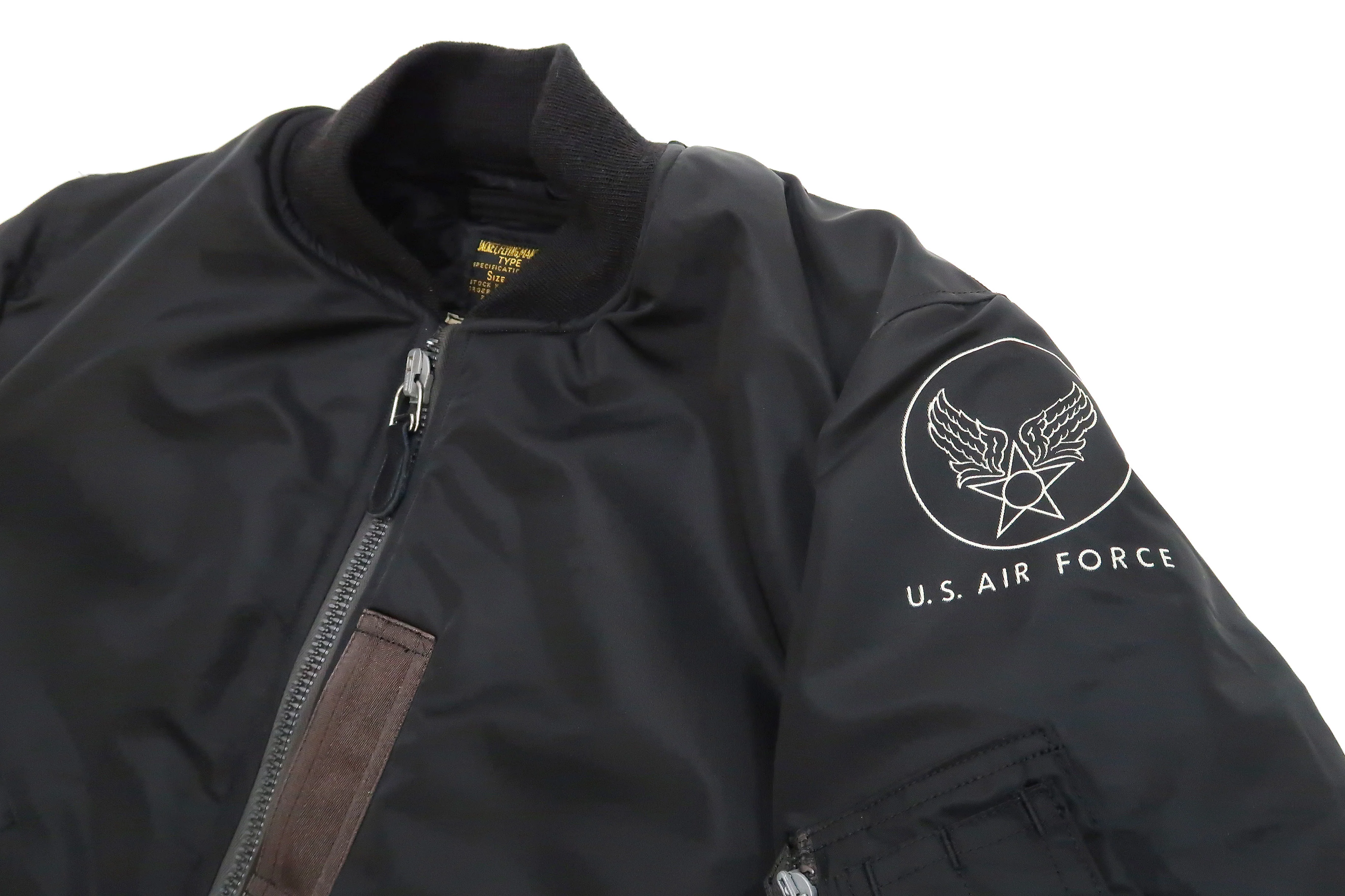 Buzz Rickson MA-1 William Gibson Black MA-1 Flight Jacket Men's MA1 Bomber Jacket Slender Version BR14964 - Image 9