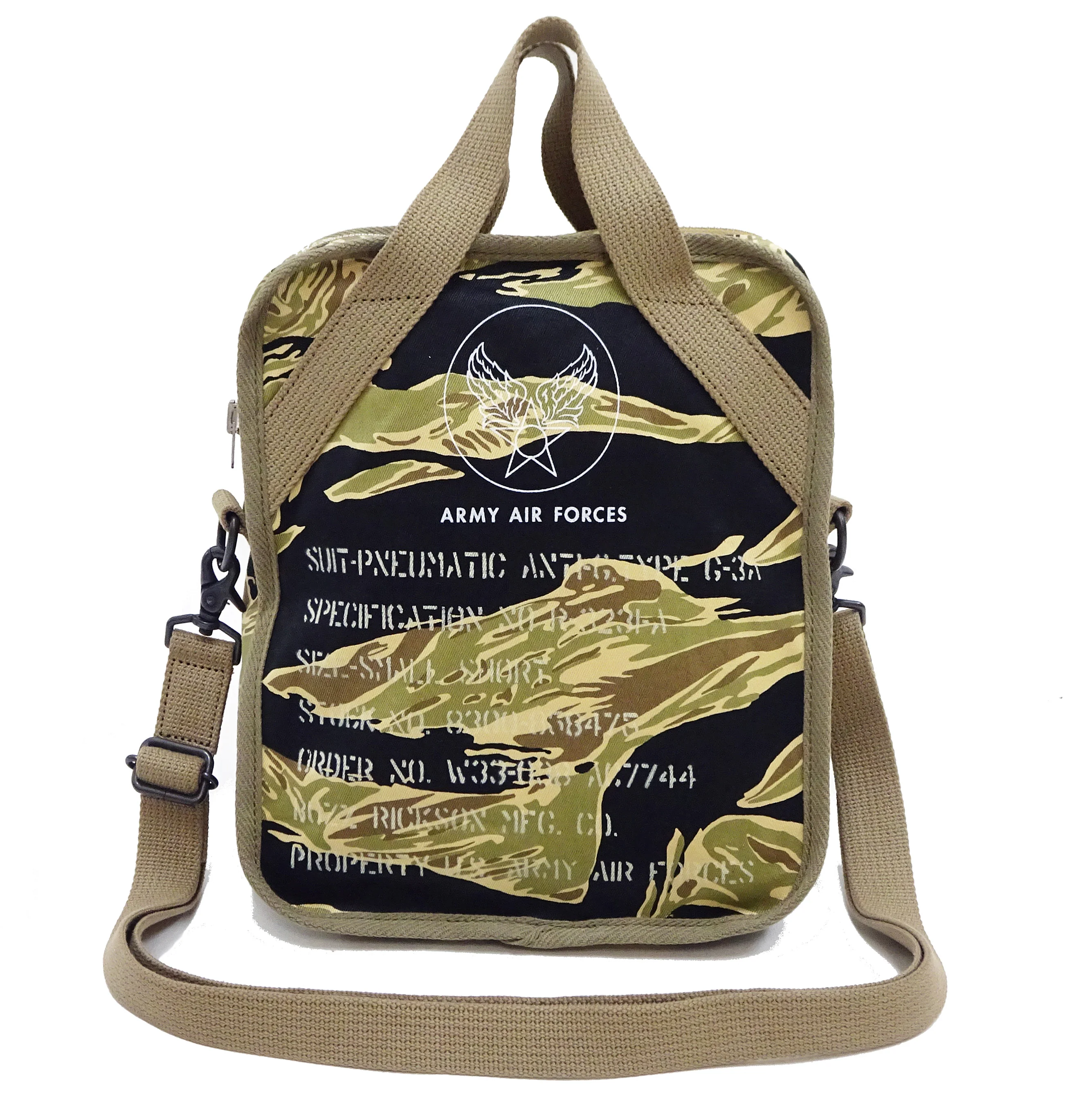 Buzz Rickson Men's Casual Small Shoulder Bag - Gold Tiger Camouflage, Modern Reinterpretation of WWII U.S. Army Air Forces Pilot Gear, BR02878 - Image 3