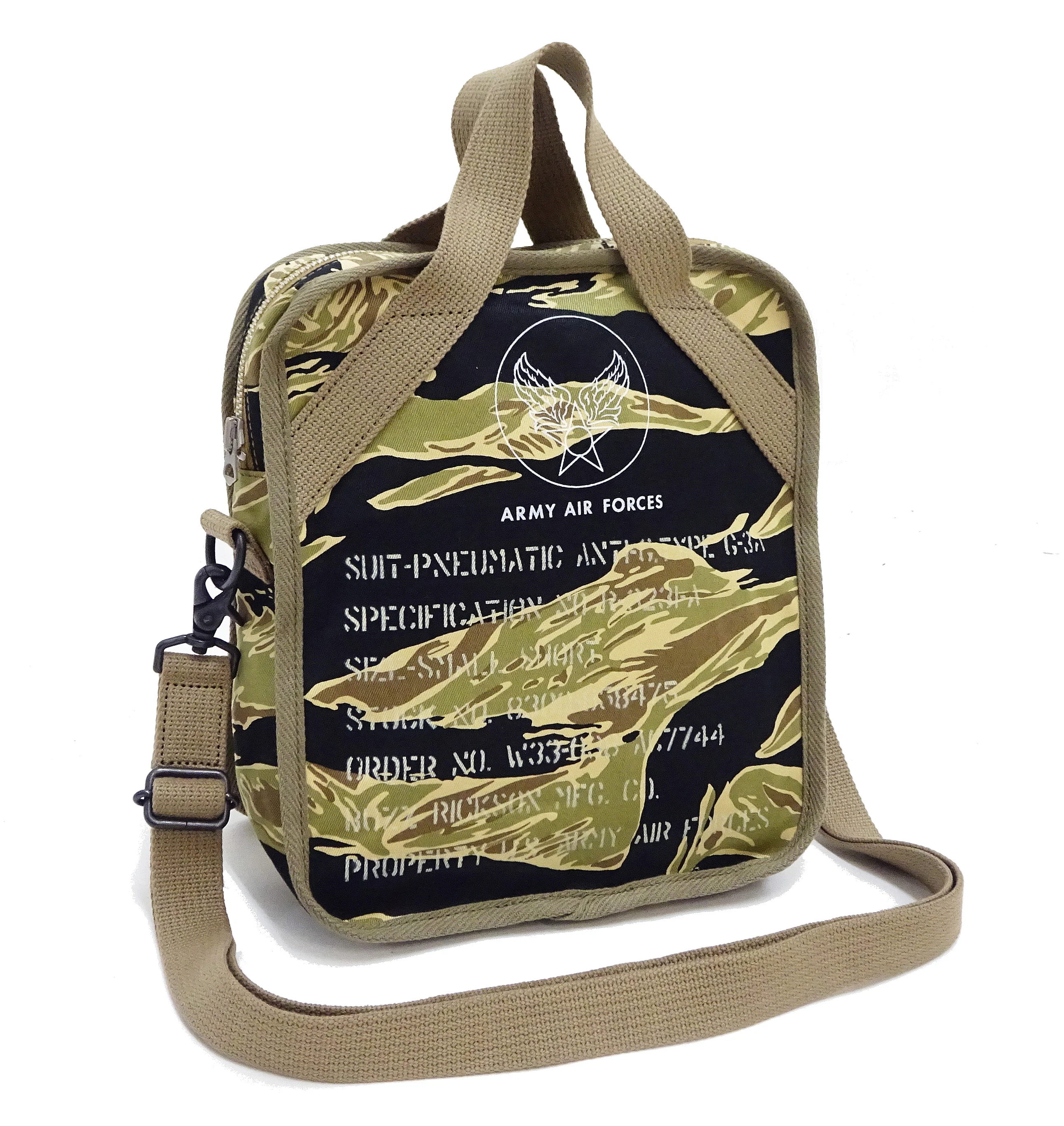 Buzz Rickson Men's Casual Small Shoulder Bag - Gold Tiger Camouflage, Modern Reinterpretation of WWII U.S. Army Air Forces Pilot Gear, BR02878 - Image 4