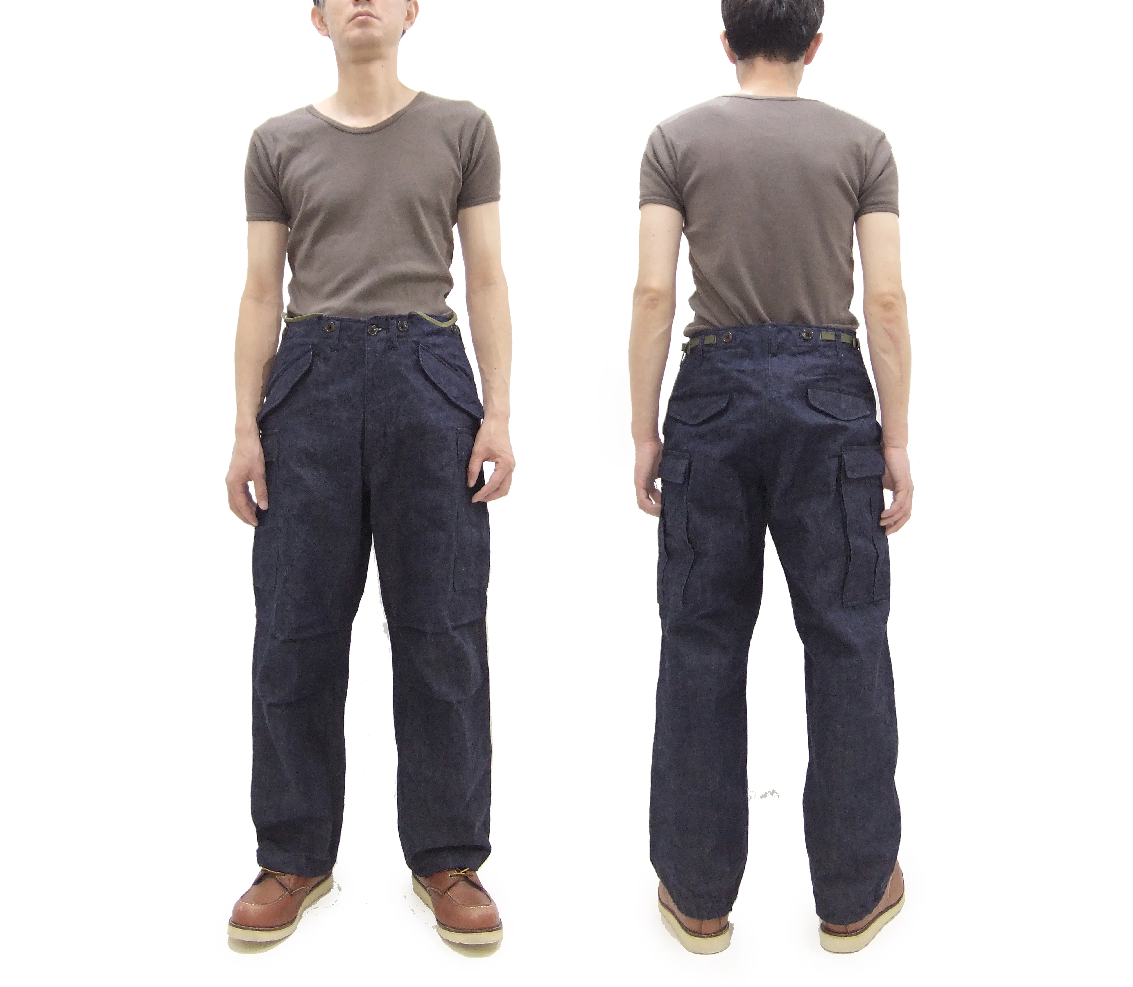 Buzz Rickson Men's Denim M-51 Field Trousers - Military-Inspired Baggy Cargo Pants in Indigo Denim - Made in Japan (BR42586 421A One Wash) - Image 6