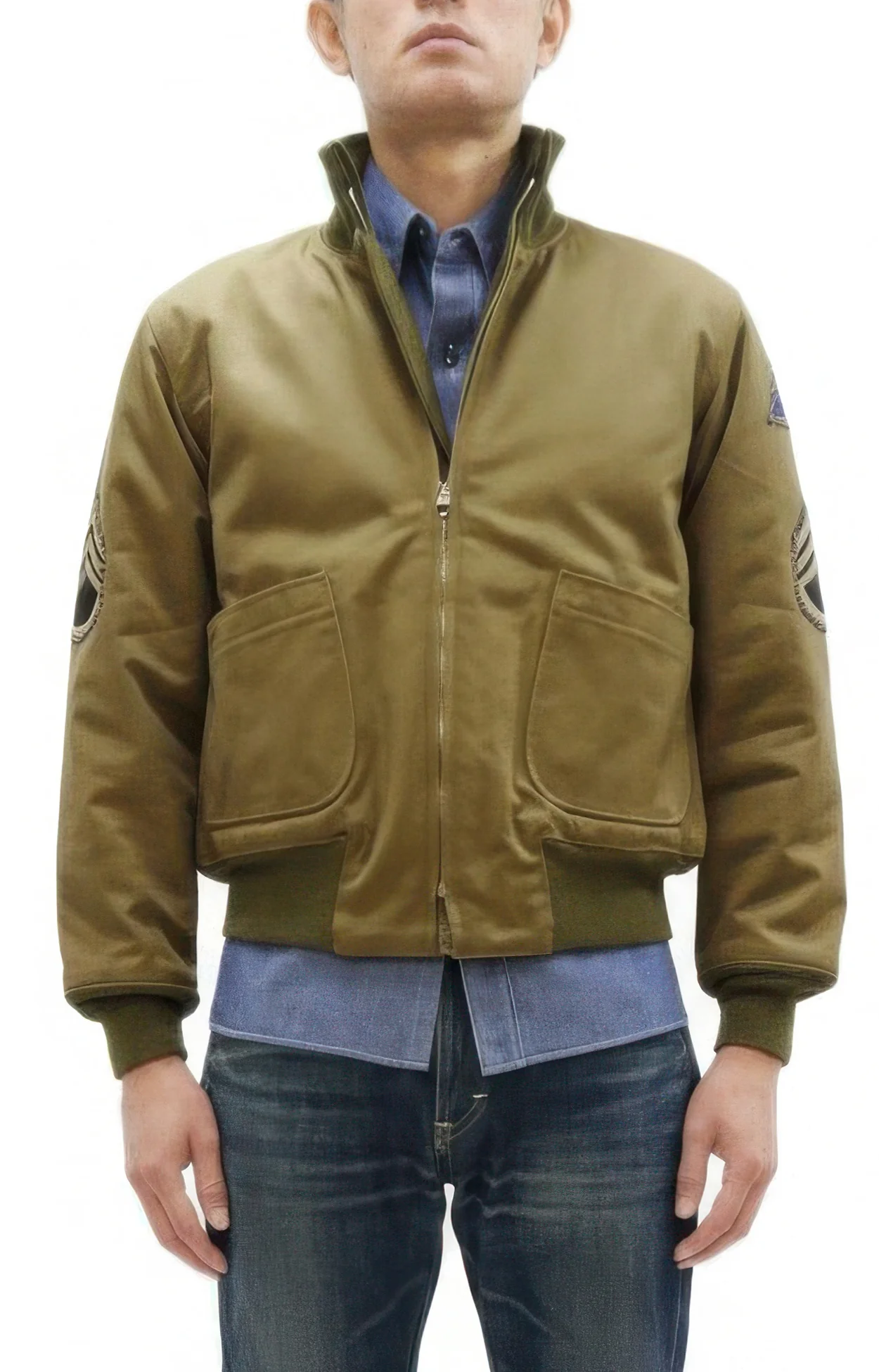Buzz Rickson Men's Fury Tanker Jacket - Brad Pitt U.S. Army WWII Movie Reproduction - Made in Japan - (BR15751 Olive Drab) - Image 4