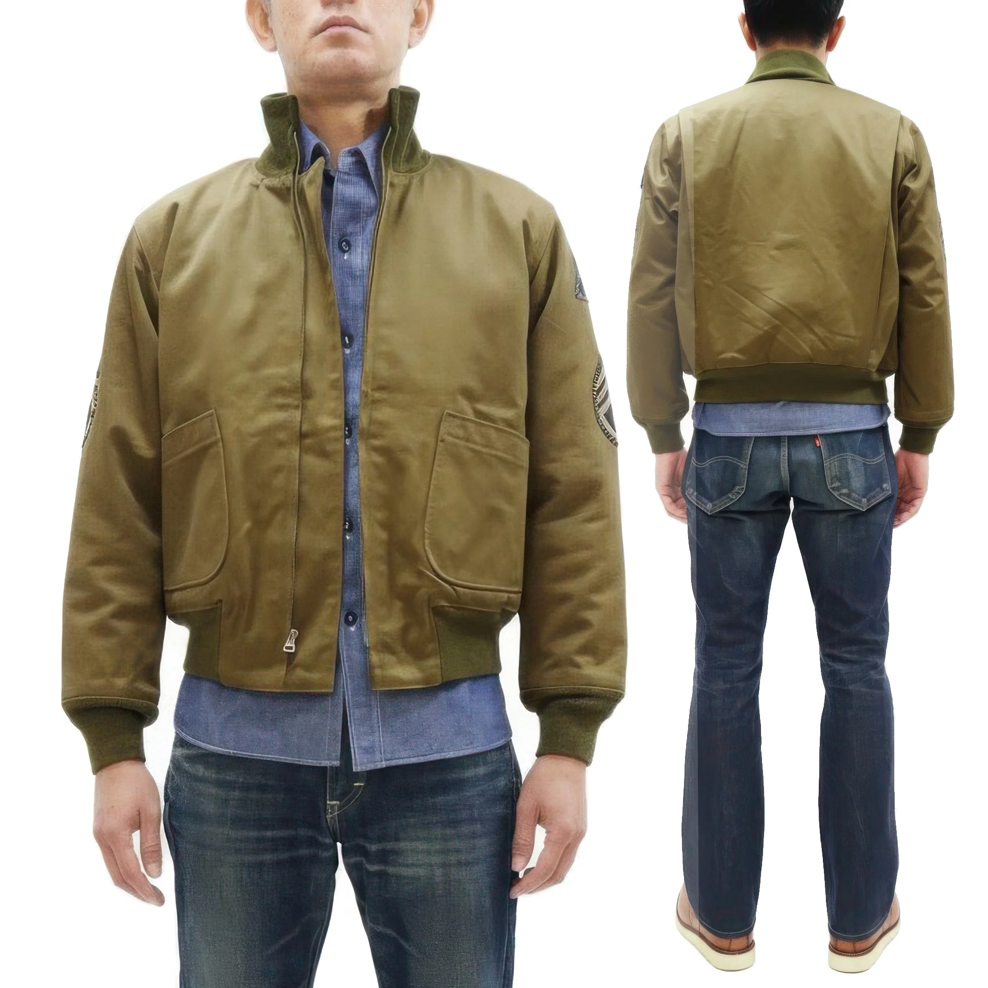 Buzz Rickson Men's Fury Tanker Jacket - Brad Pitt U.S. Army WWII Movie Reproduction - Made in Japan - (BR15751 Olive Drab) - Image 6